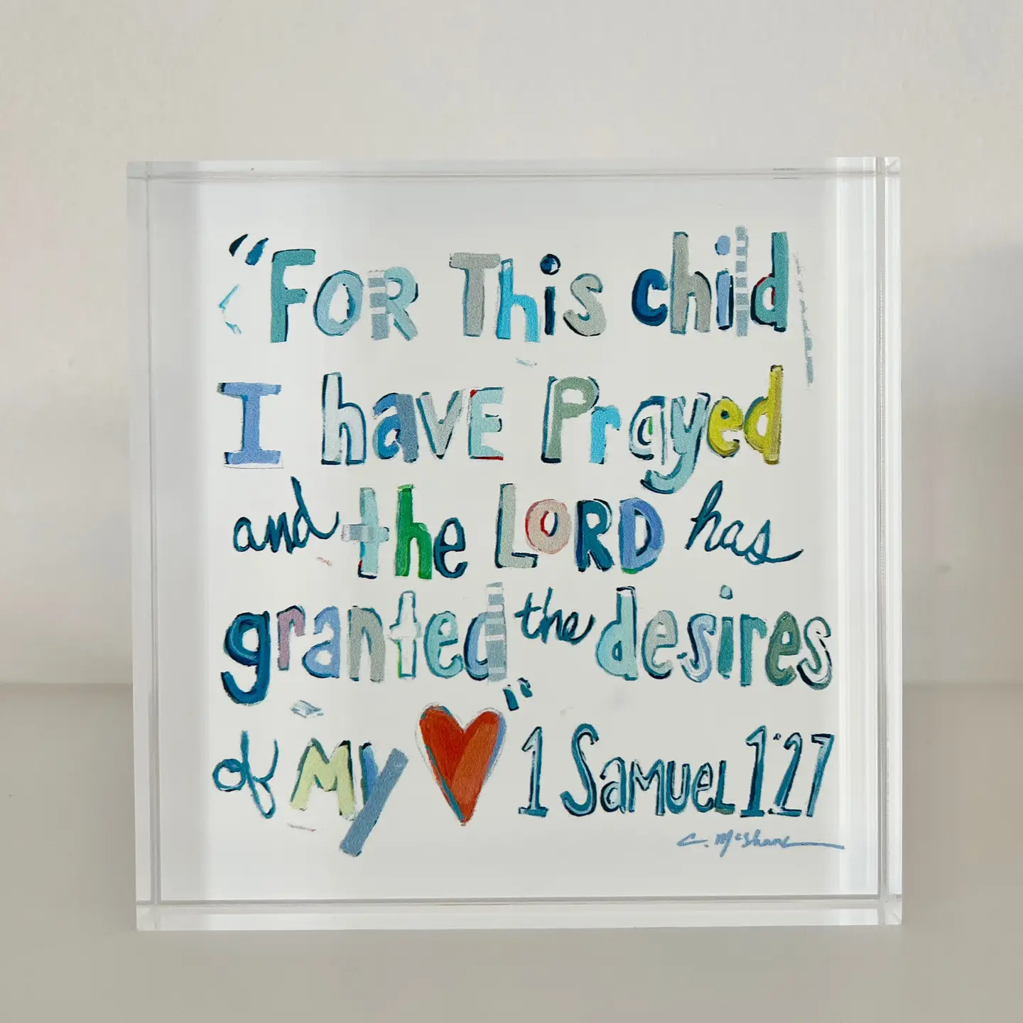 "1 Samuel 1:27 Verse" Acrylic Shelfie