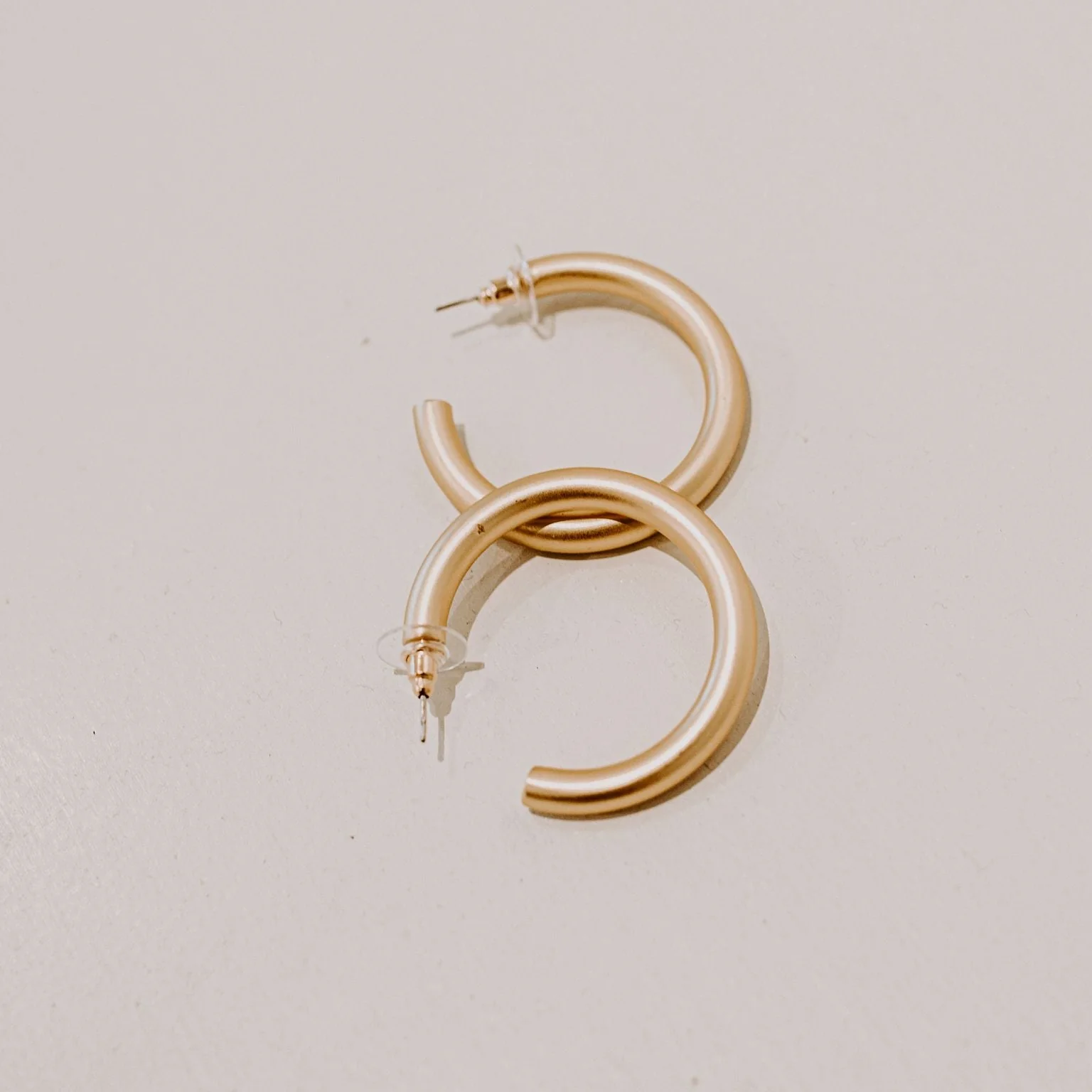 Medium Metal Hoop Earrings - Image 3
