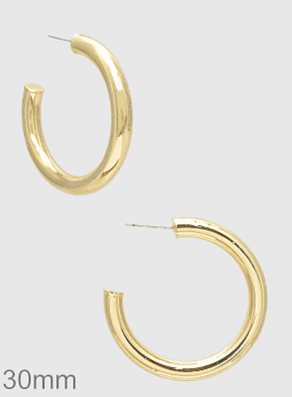 Medium Metal Hoop Earrings - Image 4