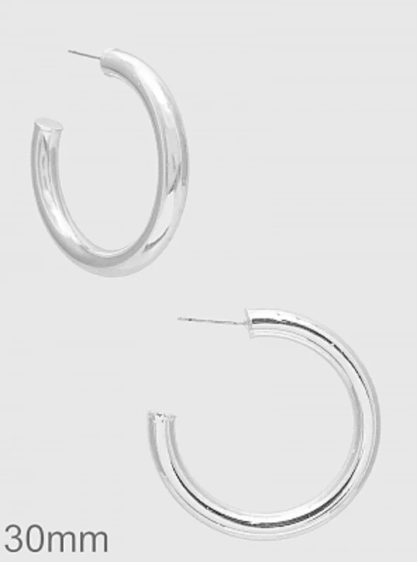 Medium Metal Hoop Earrings - Image 6