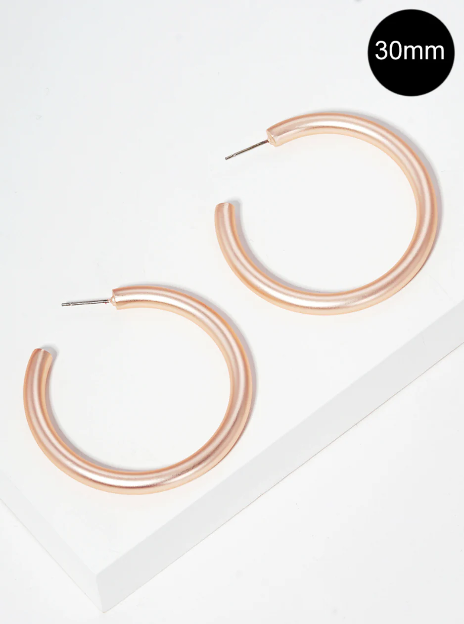 Medium Metal Hoop Earrings - Image 8