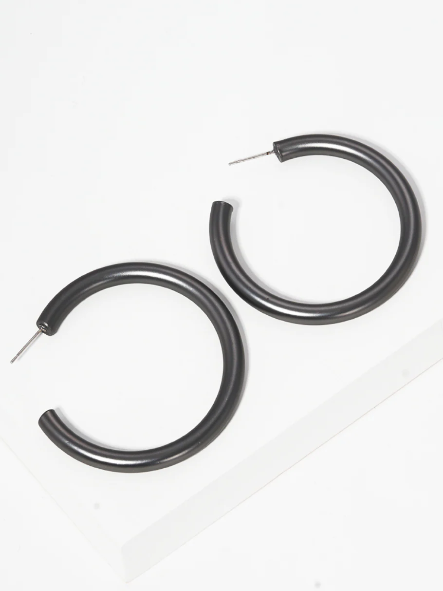 Classic Medium Open Hoops - Image 3