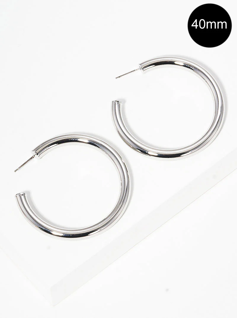 Classic Medium Open Hoops - Image 6
