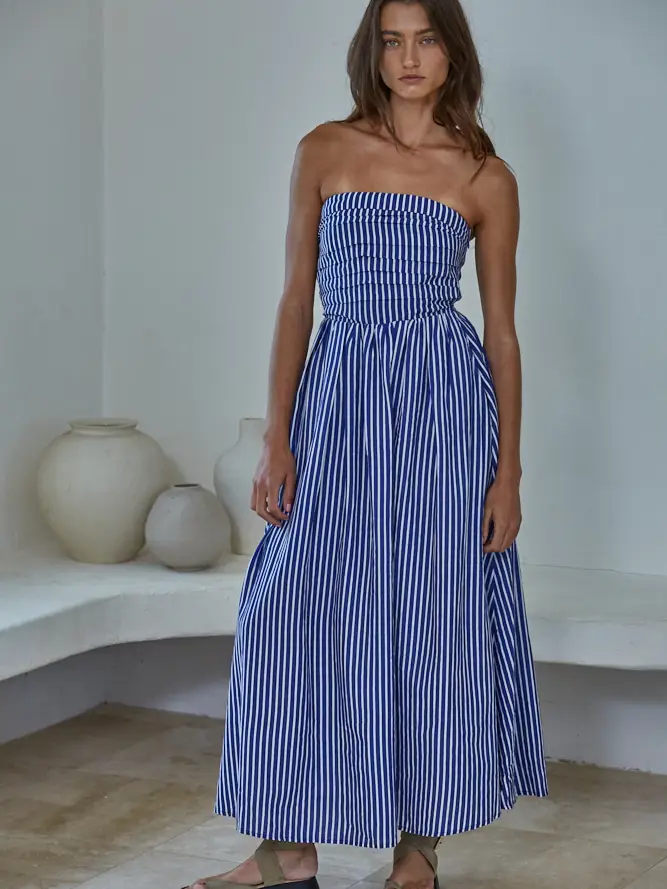 Allison Strapless Striped Maxi Dress - Image 2