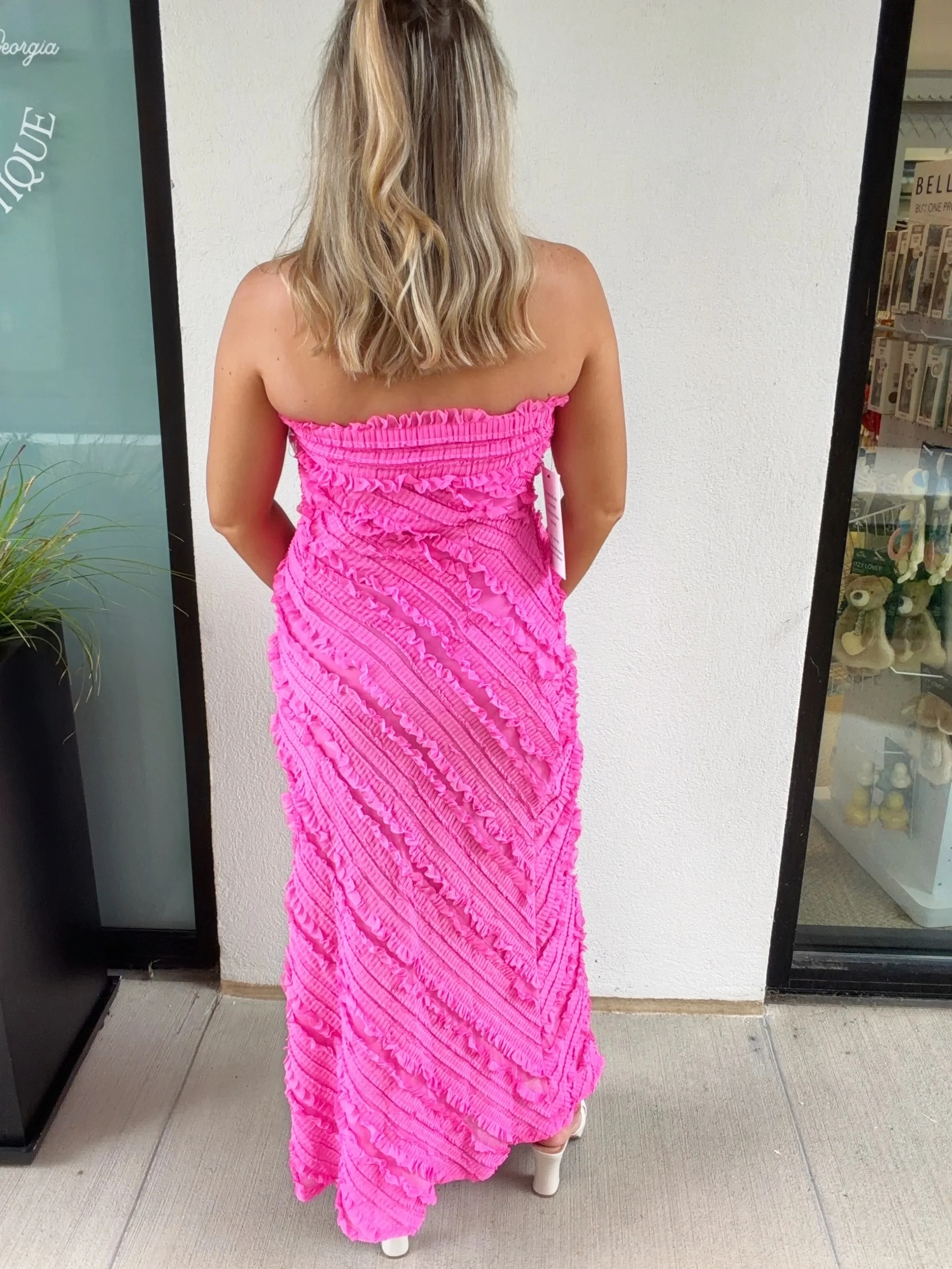 Amara Strapless Ruffled Maxi Dress - Image 9