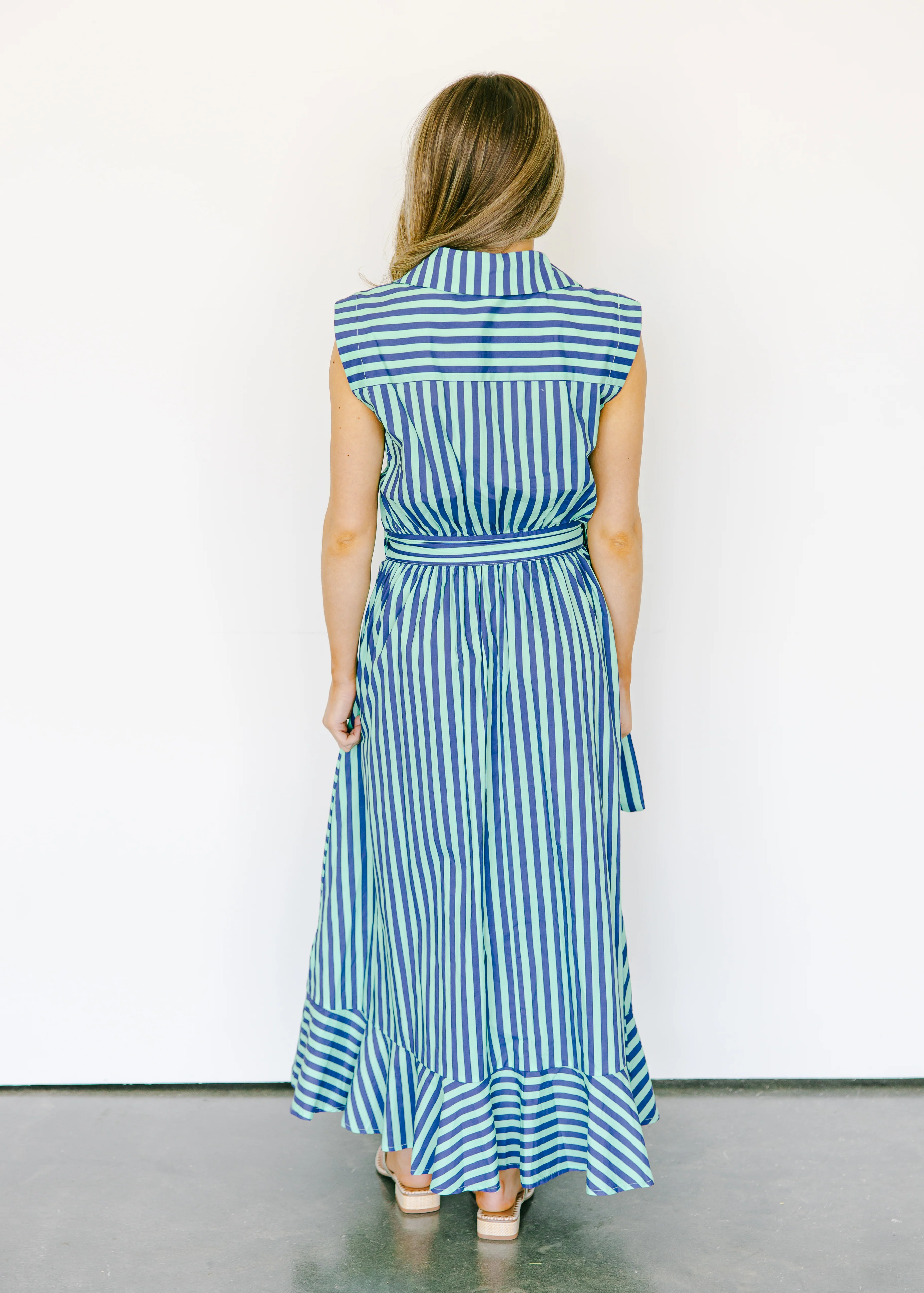 Anika Striped Tie Waist Midi Dress - Image 8