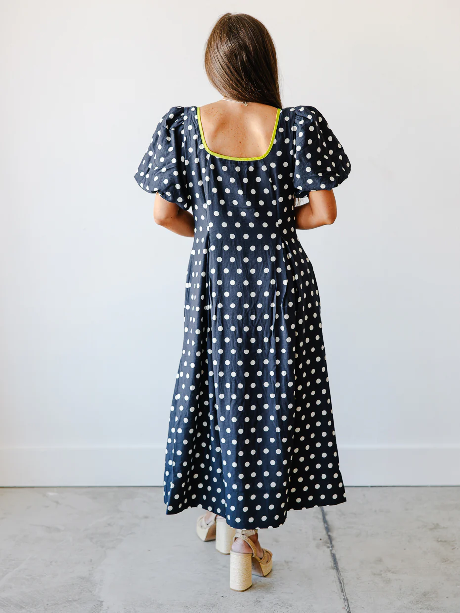 Ayla Polka Dot Midi Dress - Image 5