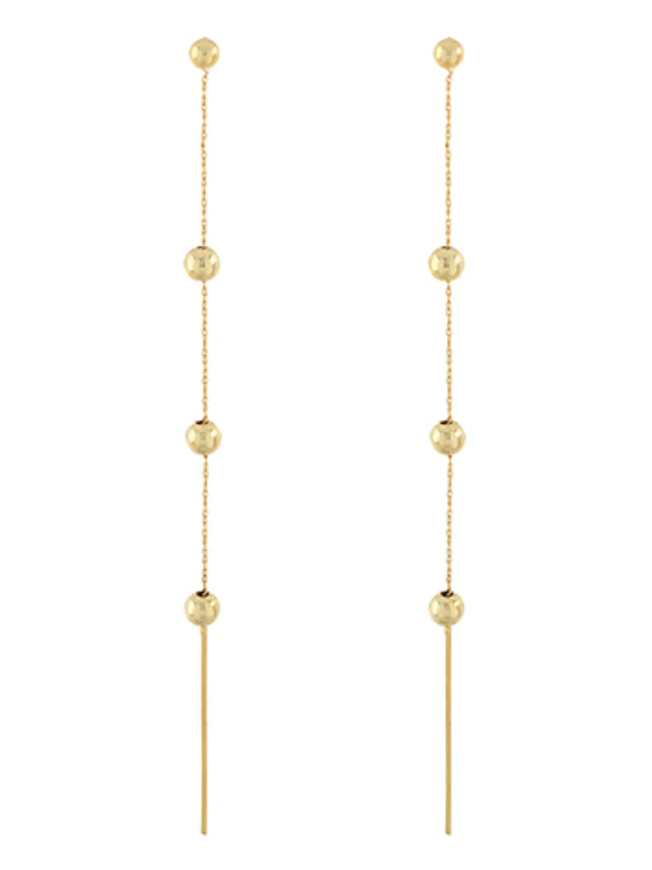 Ball Station Chain and Bar Earrings