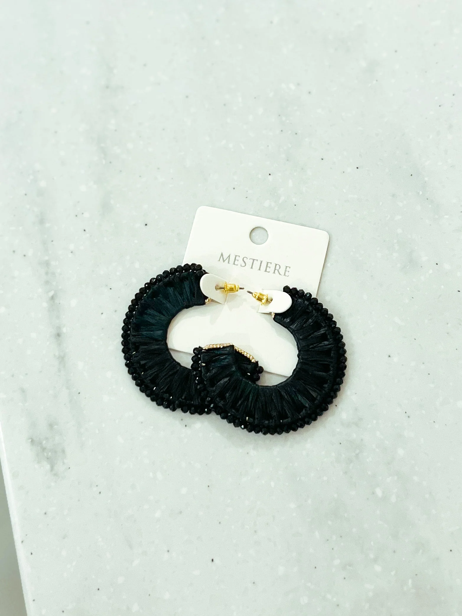 Bella Beaded Raffia Earrings - Image 7
