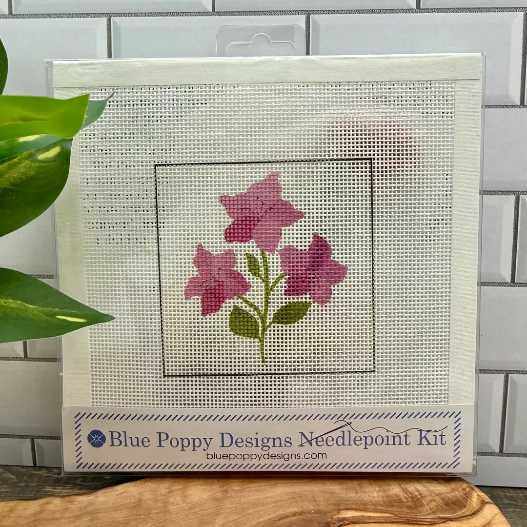 Blue Poppy Needlepoint Starter Kit - Image 4