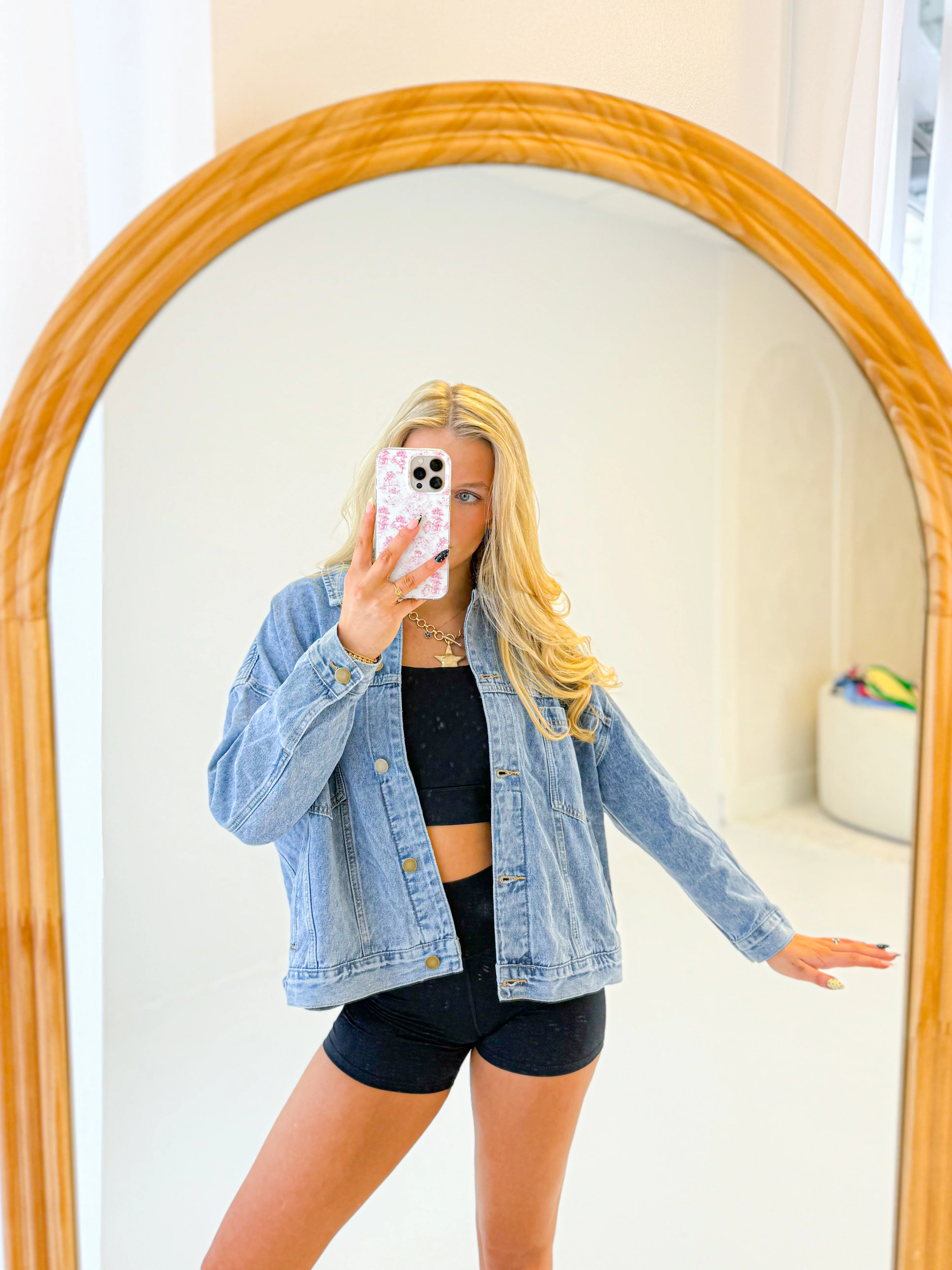 Boxy Denim Trucker Jacket - Image 3
