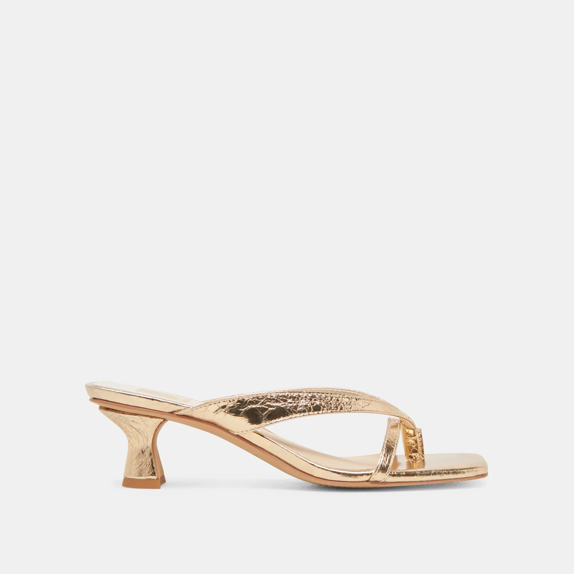 Brevel Heels Gold Distressed Leather - Image 2