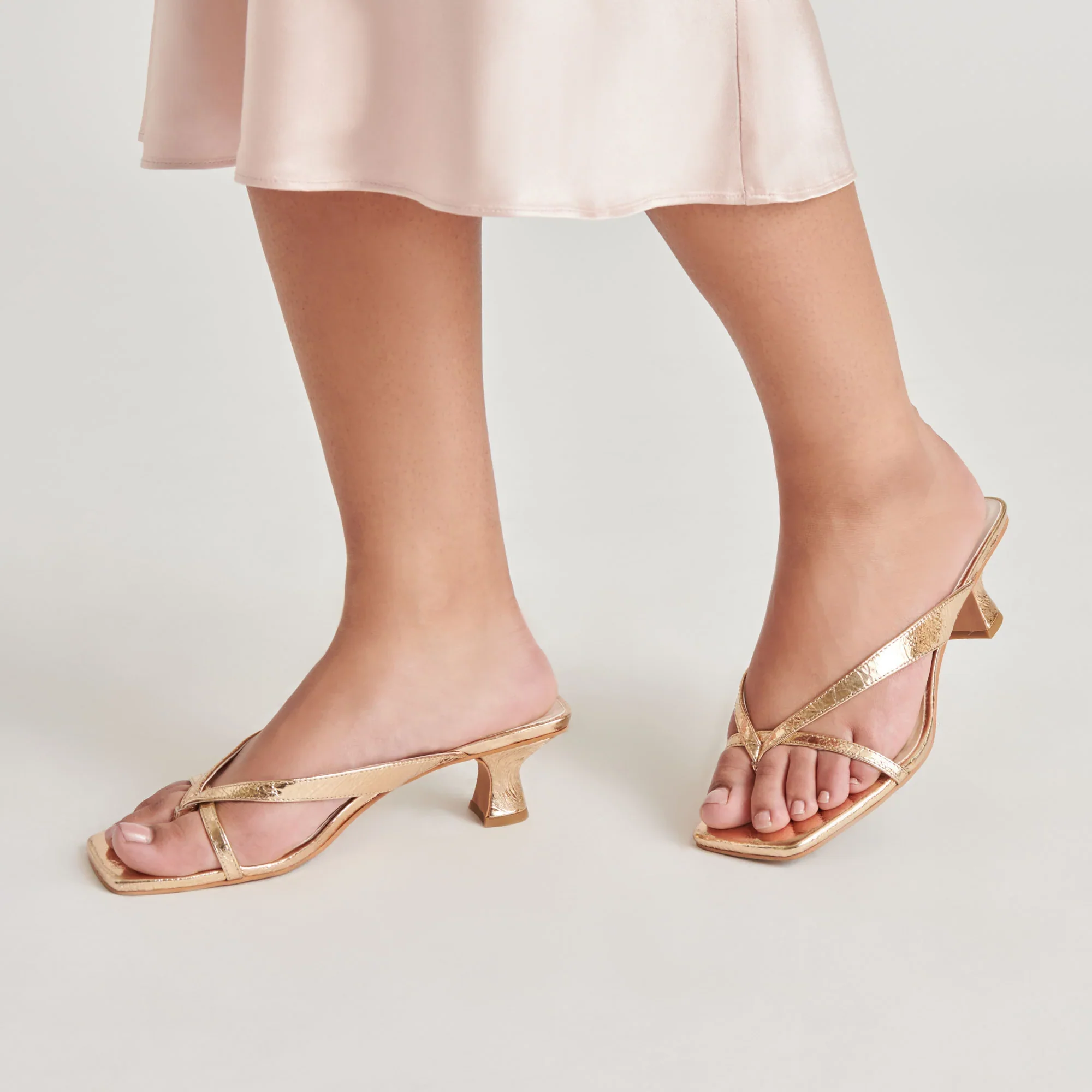 Brevel Heels Gold Distressed Leather - Image 6