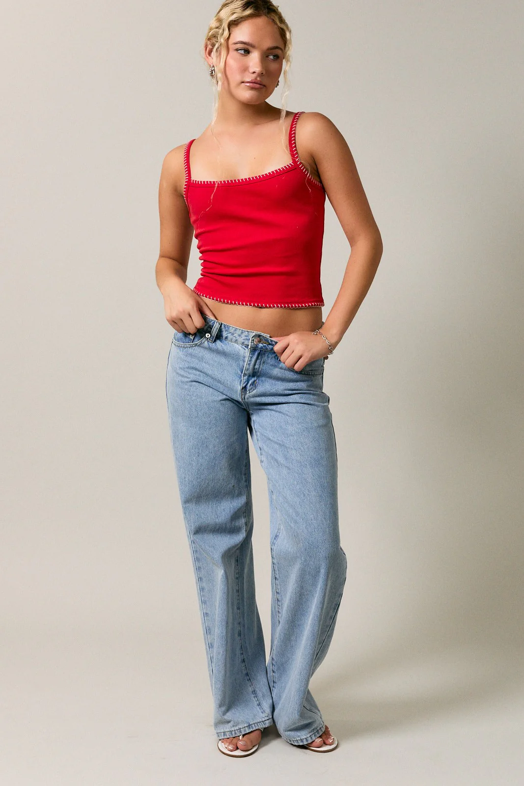 Carly Contrast Stitch Tank Top - Image 5