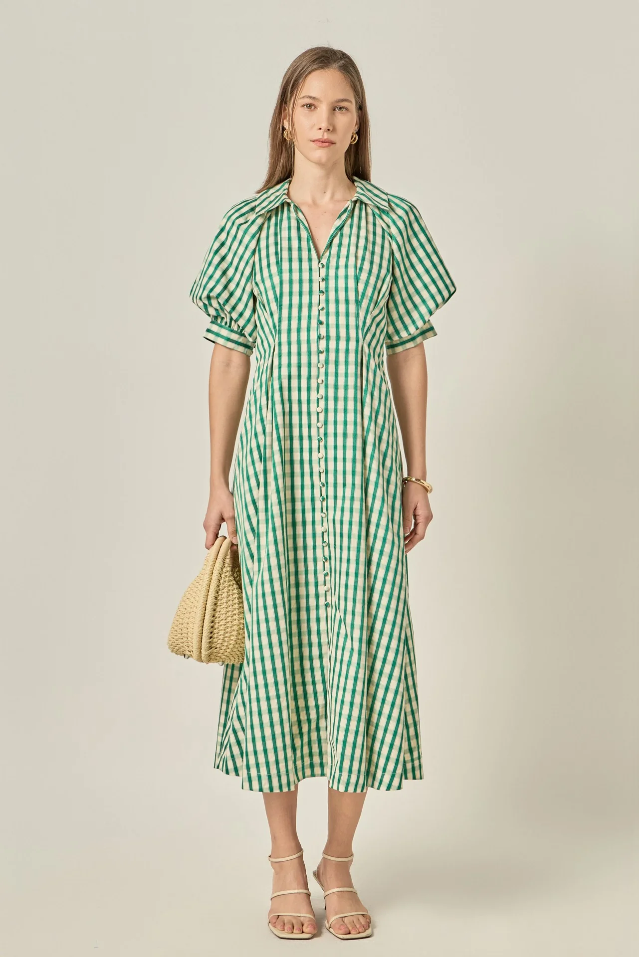 Clara Gingham Check Midi Dress - Image 6