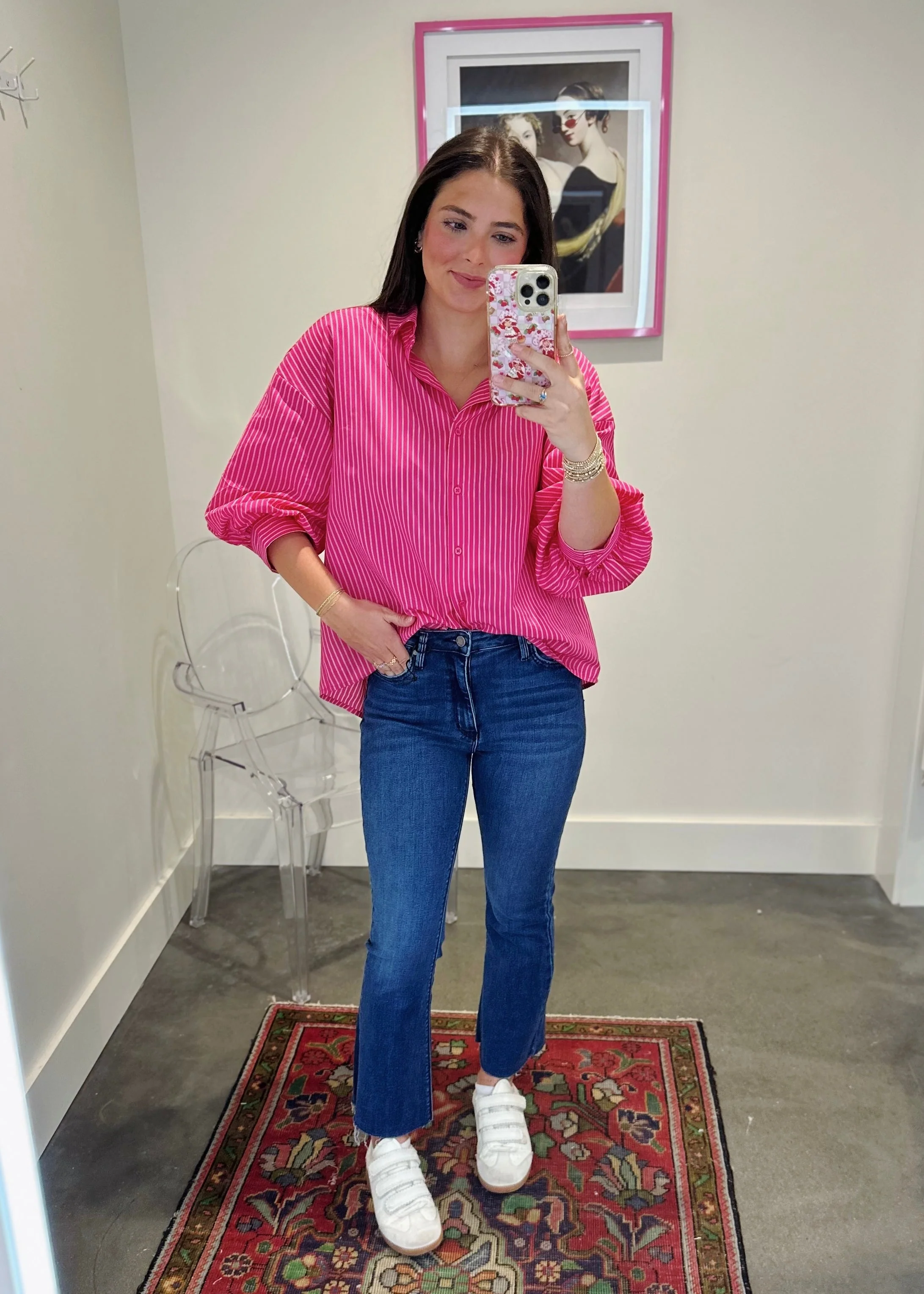 Cropped Denim Flare Jeans - Image 3