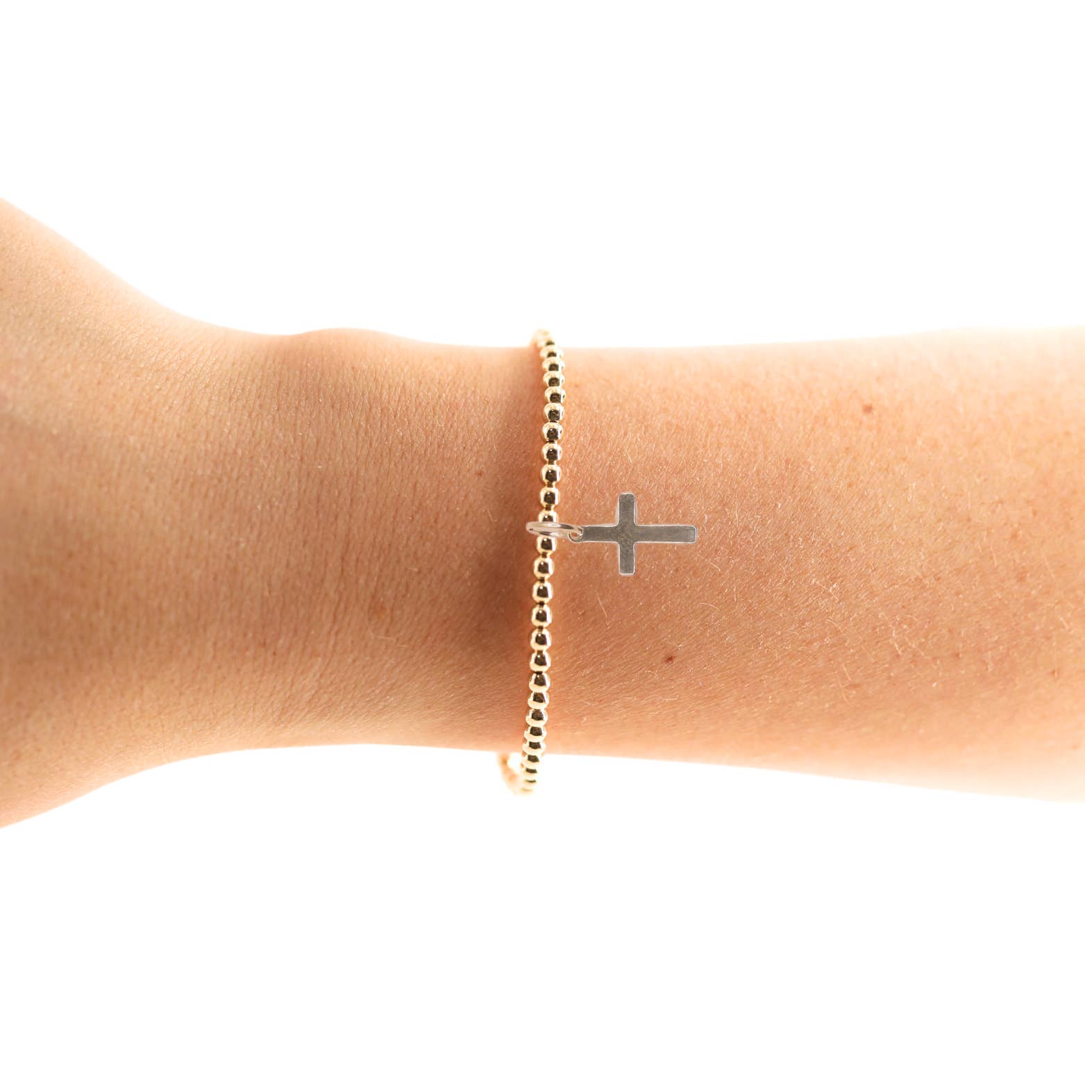 Cross Gold Charm Bracelet