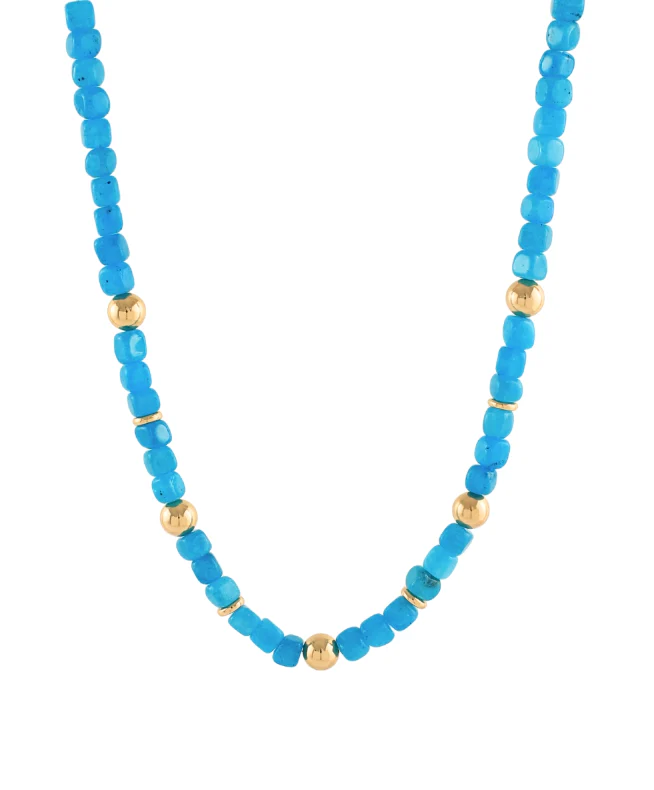 Cube Marble Stone & CCB Ball Necklace - Image 4