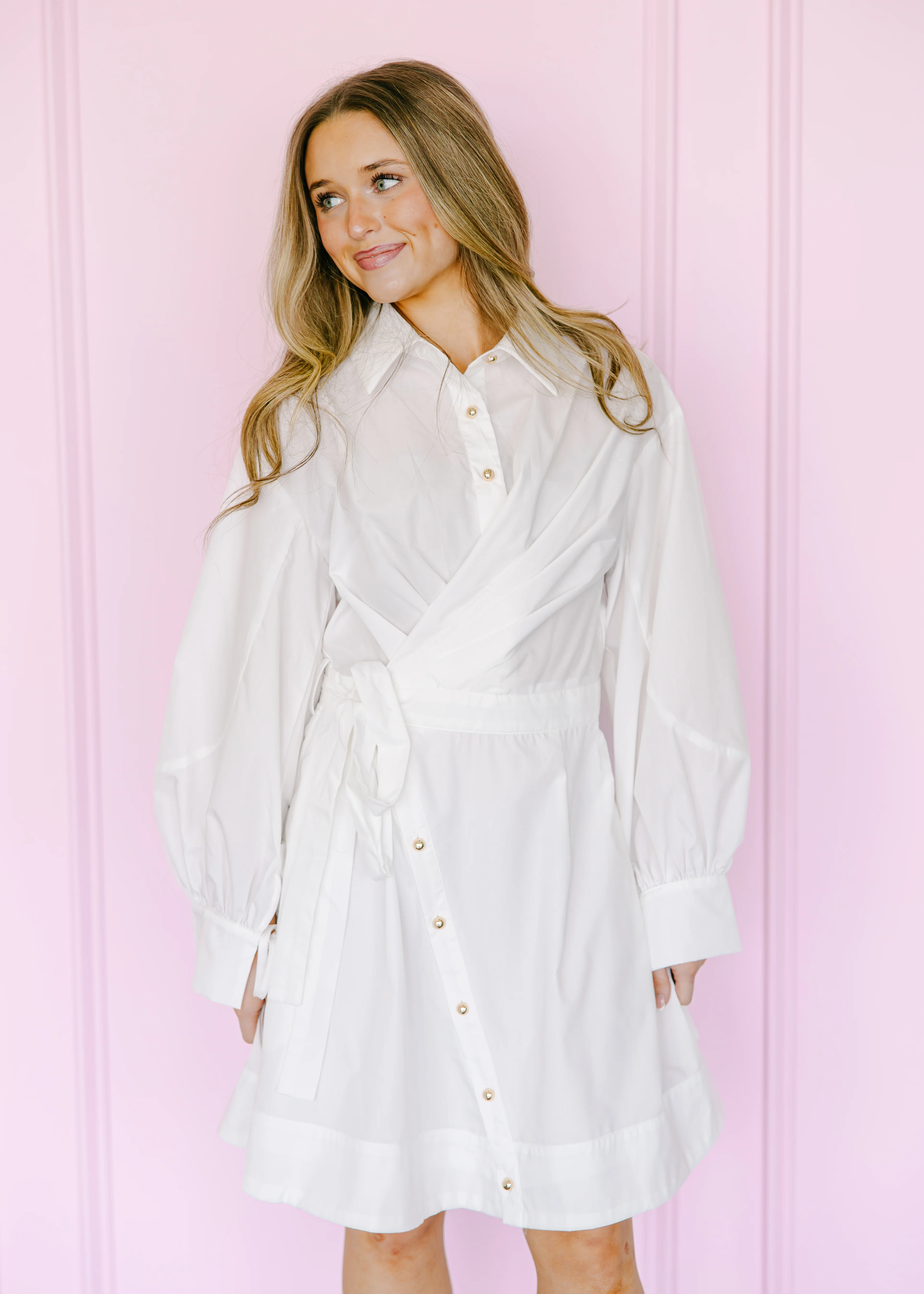 Dahlia Wrap Front Shirt Mini Dress - Image 10