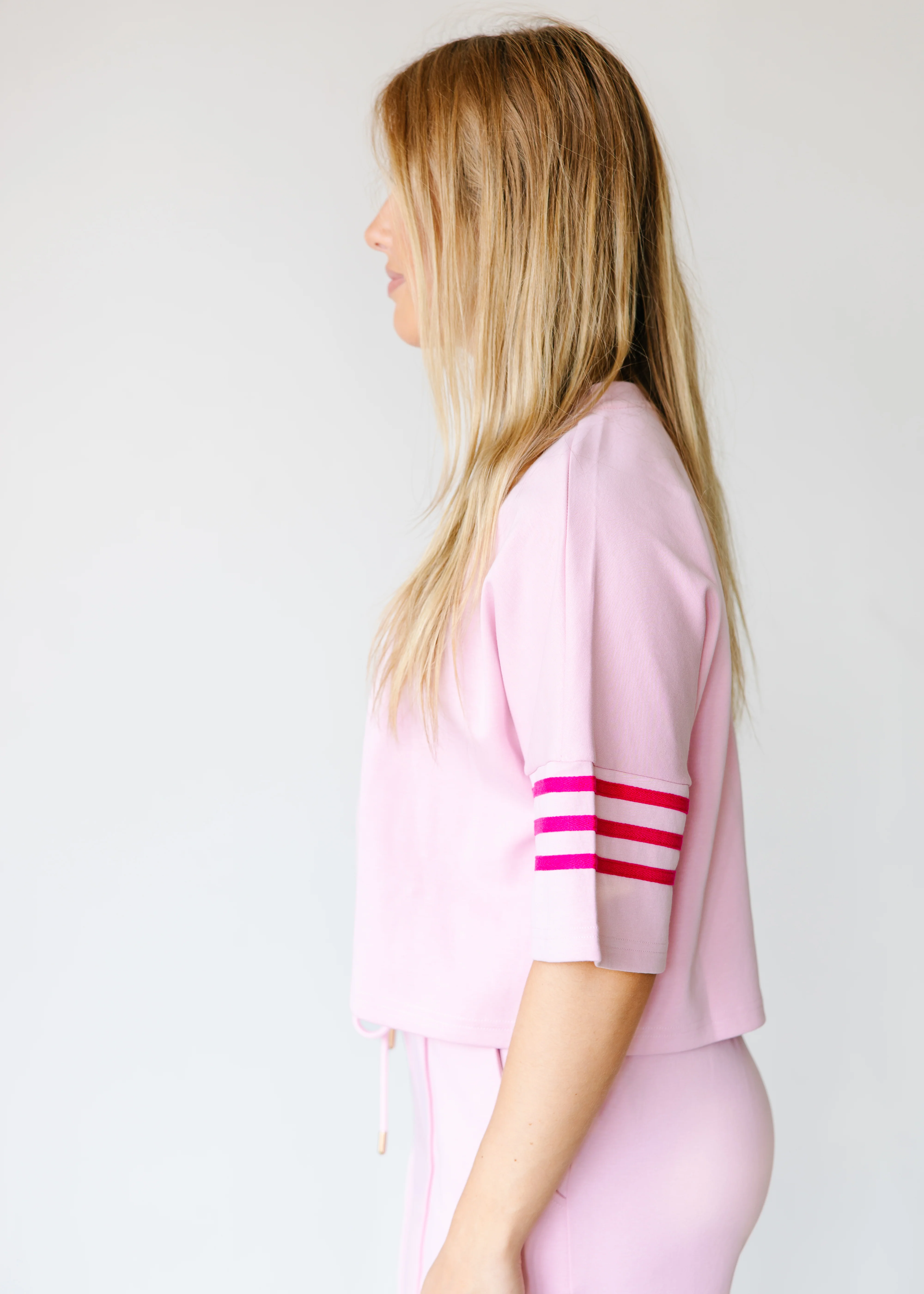 Dakota Stripe Sleeve Lounge Top - Image 4