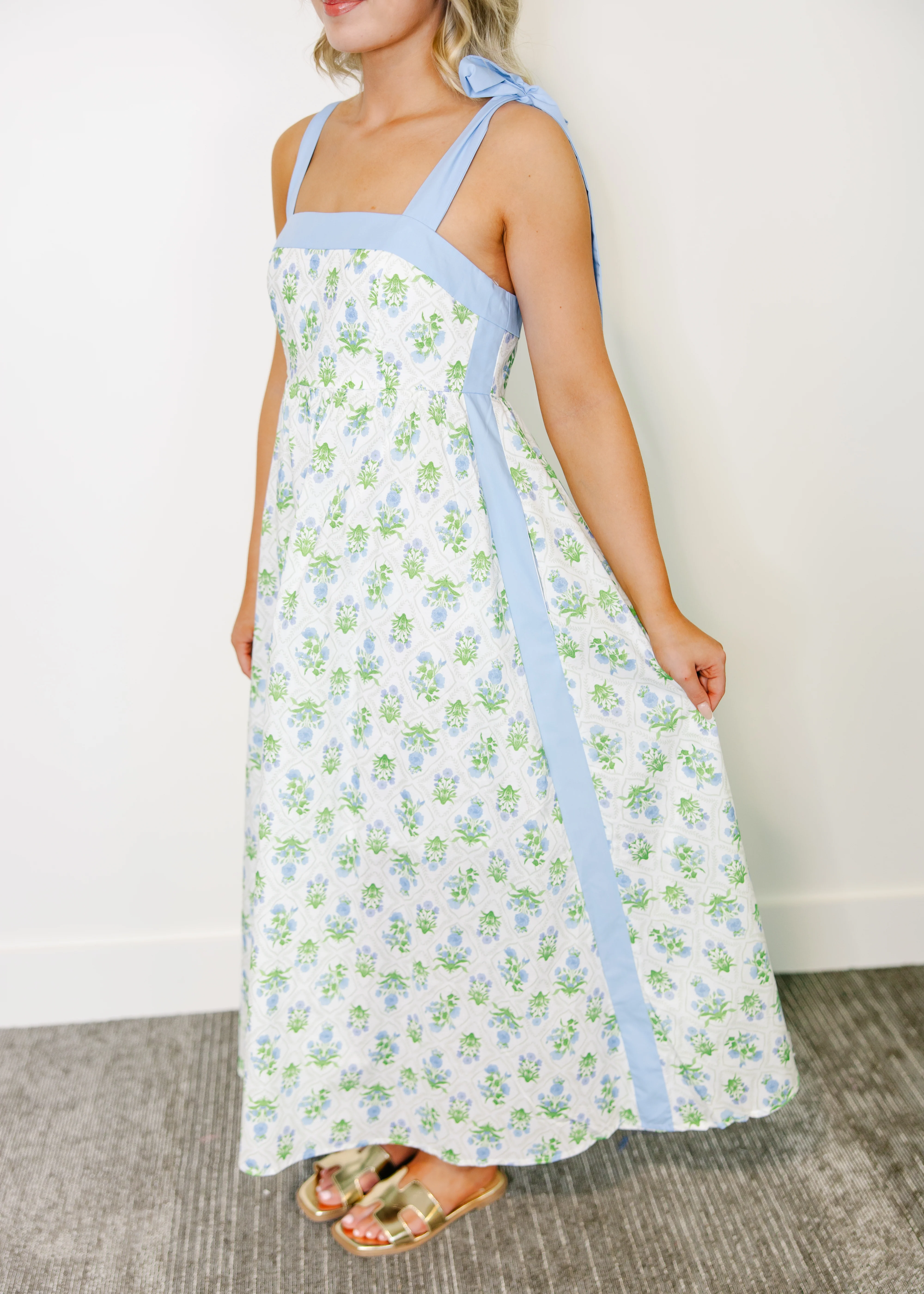 Delphine Meadow Sleeveless Midi Dress - Image 11