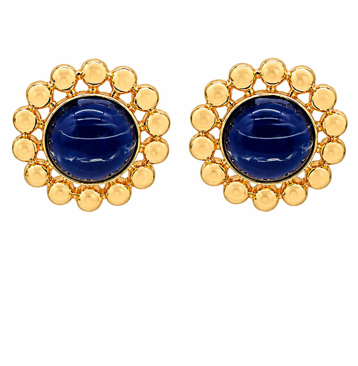 Dome Shape Stone Earrings - Image 5