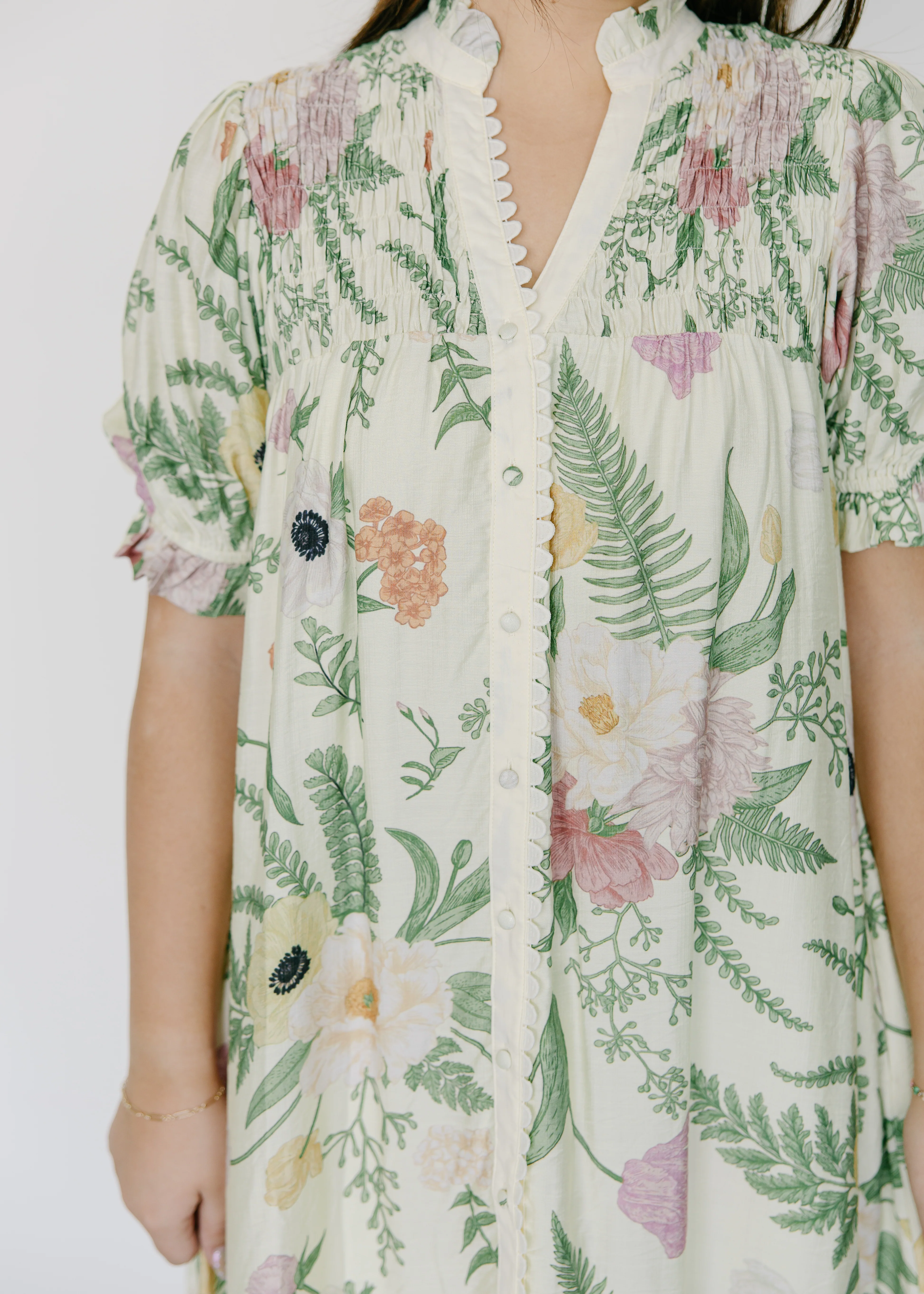 Eden Bloom Button Front Midi Dress - Image 7