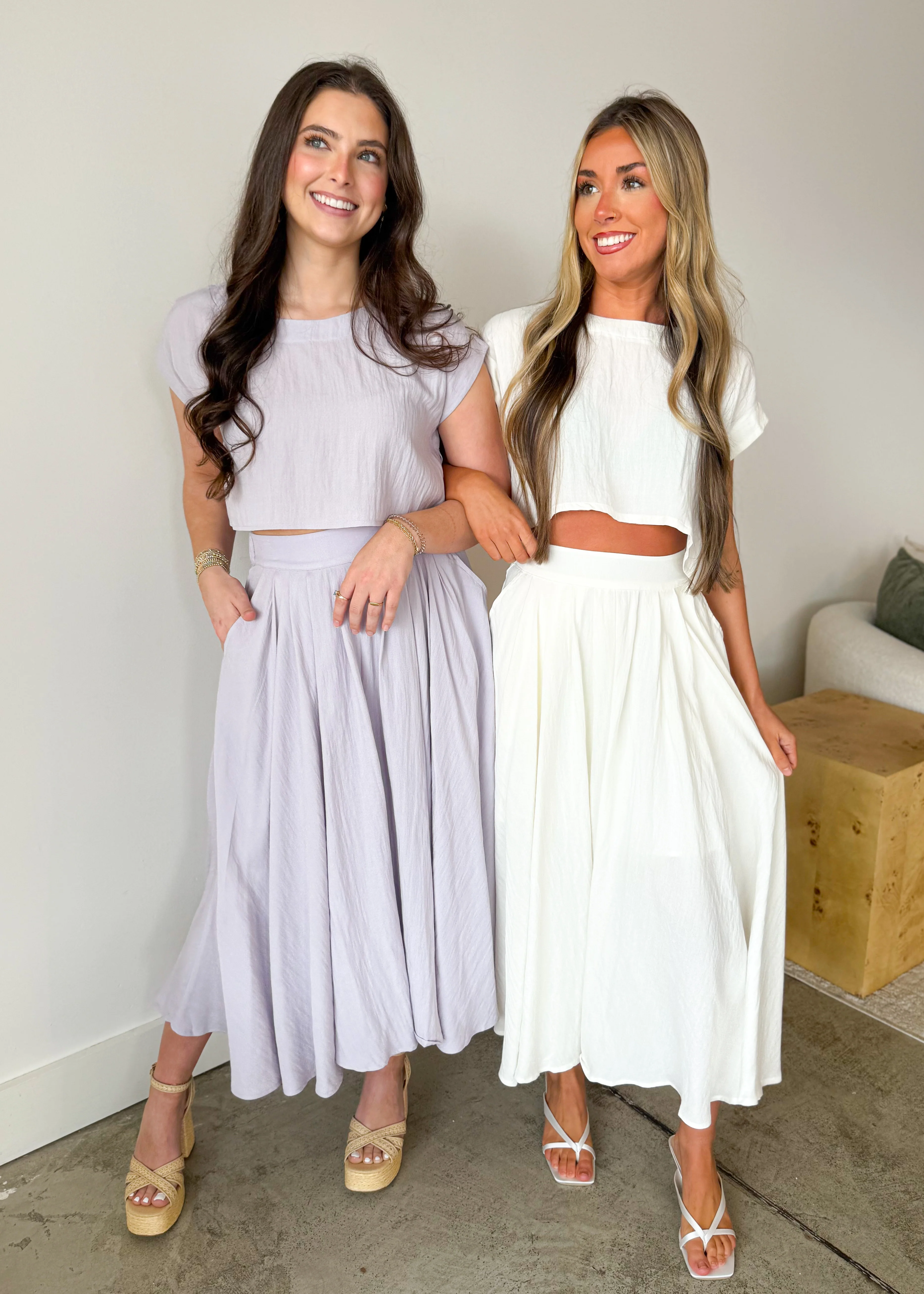 Elara Airy Two-Piece Midi Skirt Set - Image 4