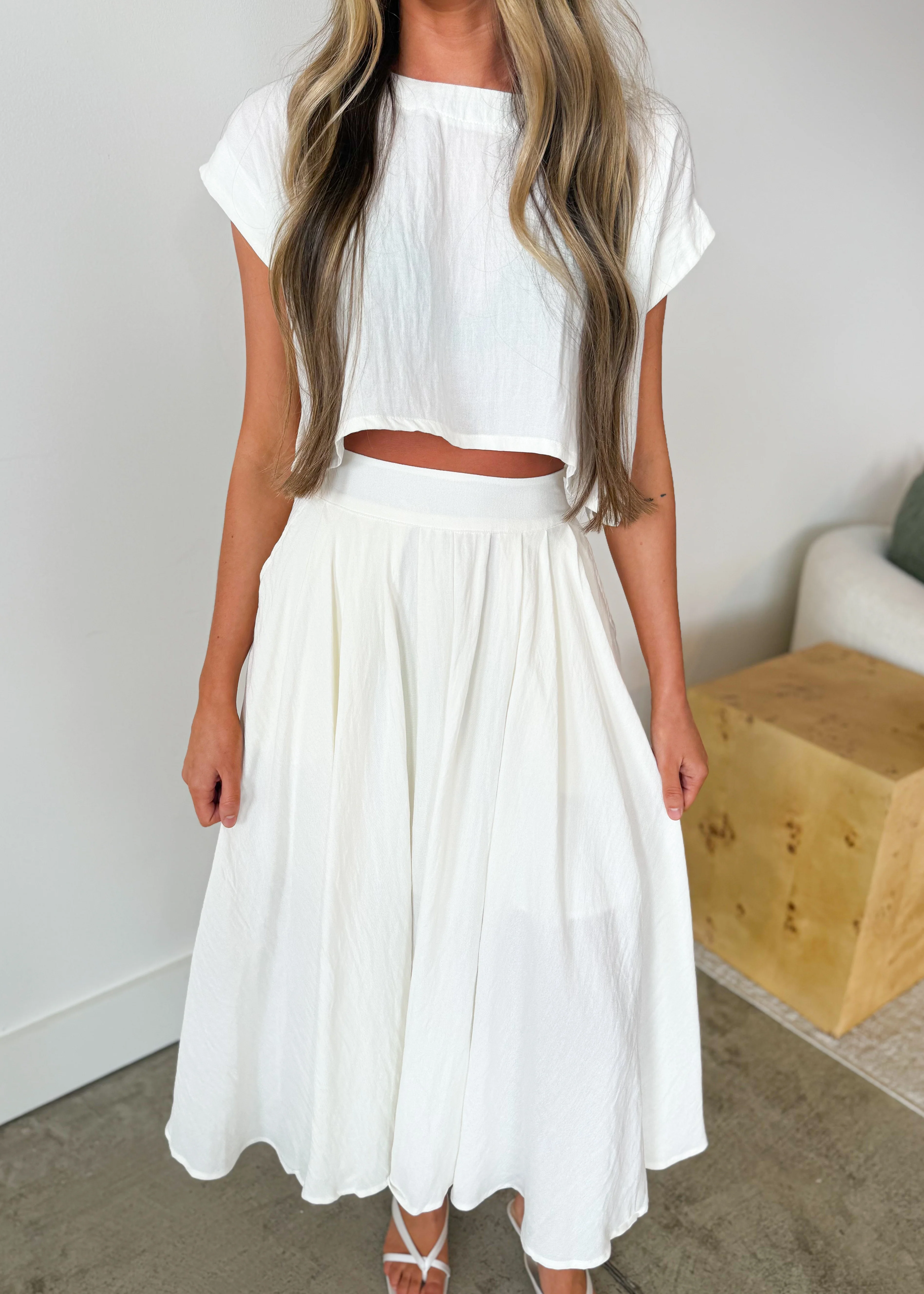 Elara Airy Two-Piece Midi Skirt Set - Image 6