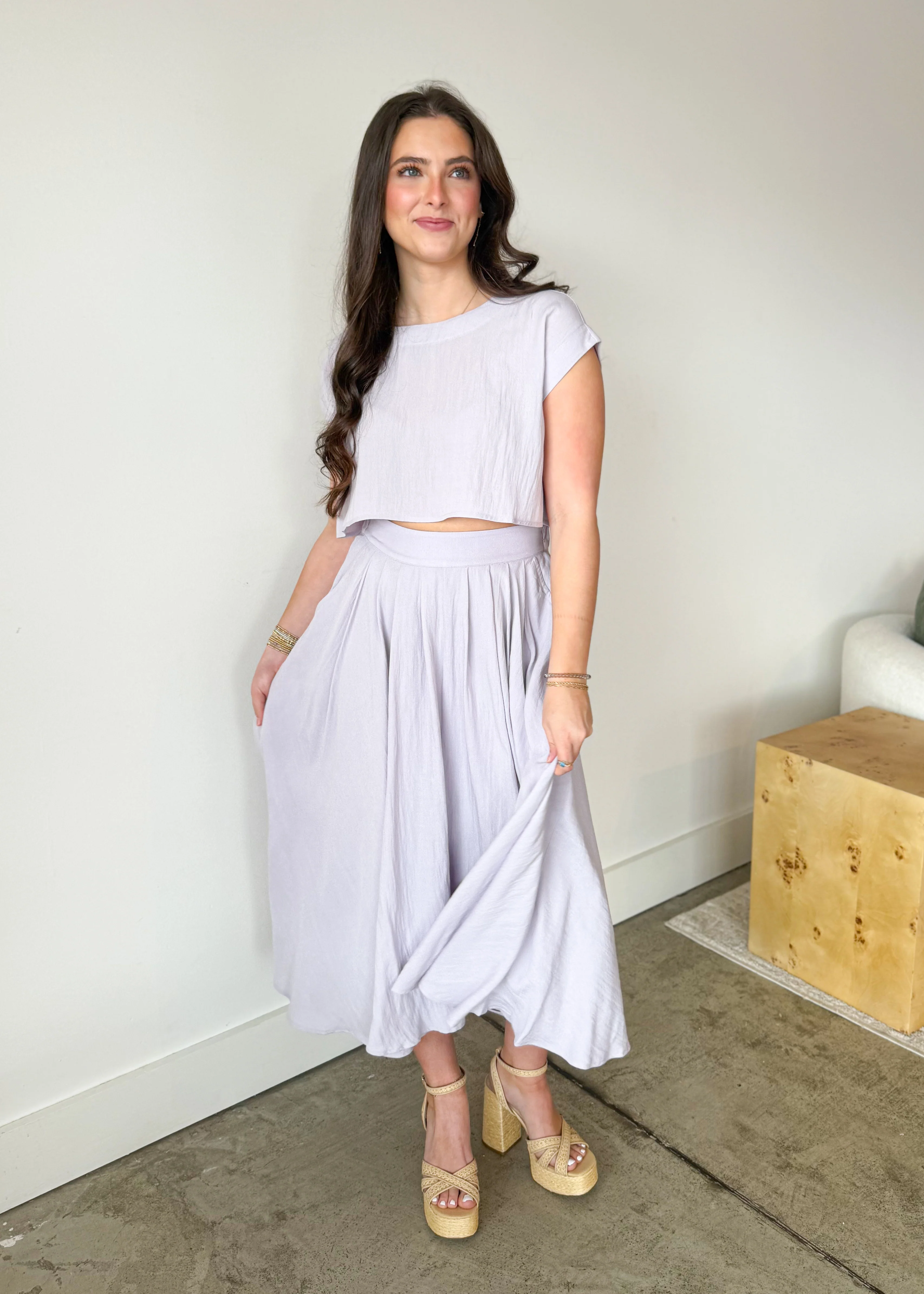 Elara Airy Two-Piece Midi Skirt Set - Image 7