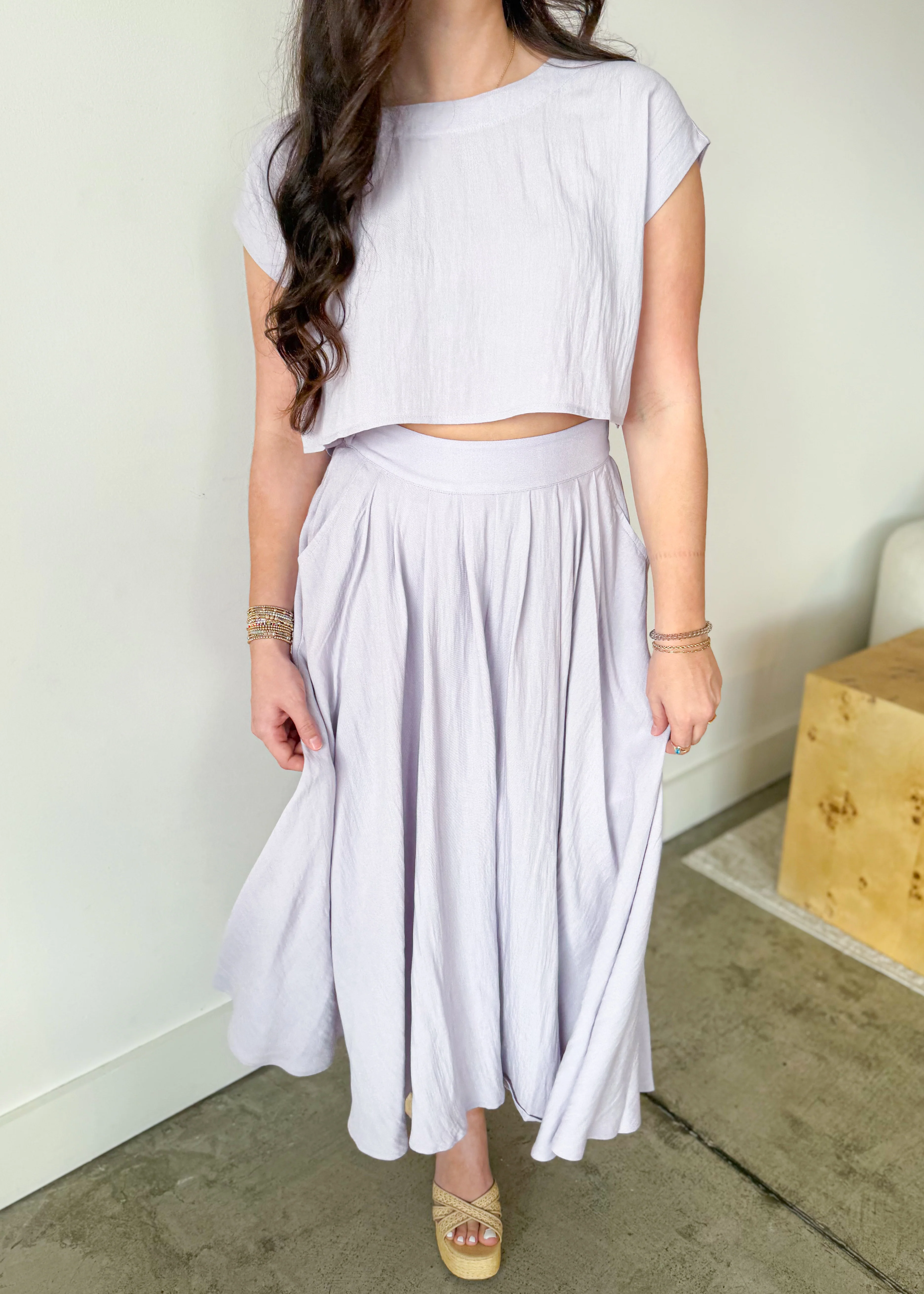 Elara Airy Two-Piece Midi Skirt Set - Image 8