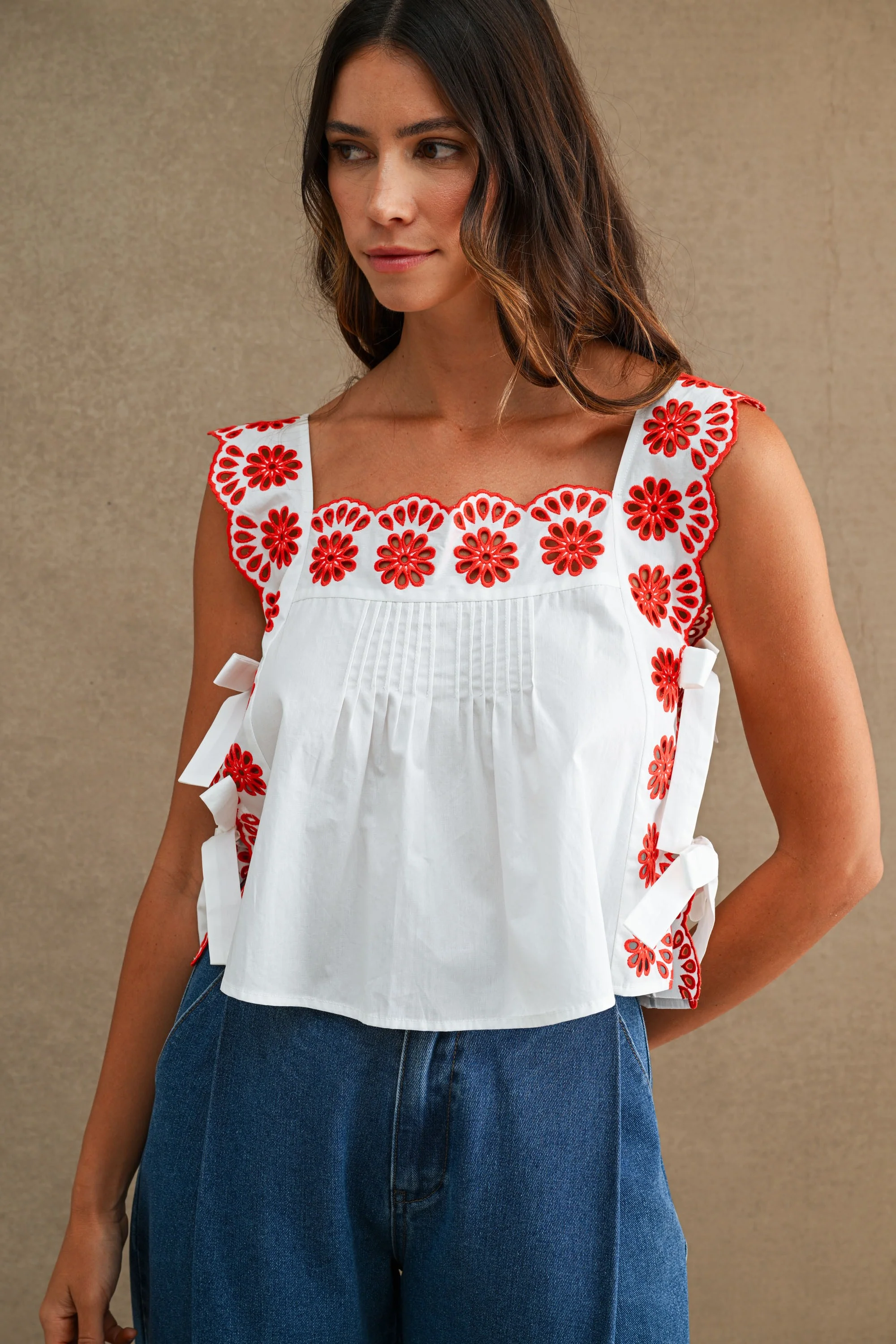 Elisa Eyelet Embroidered Top - Image 6