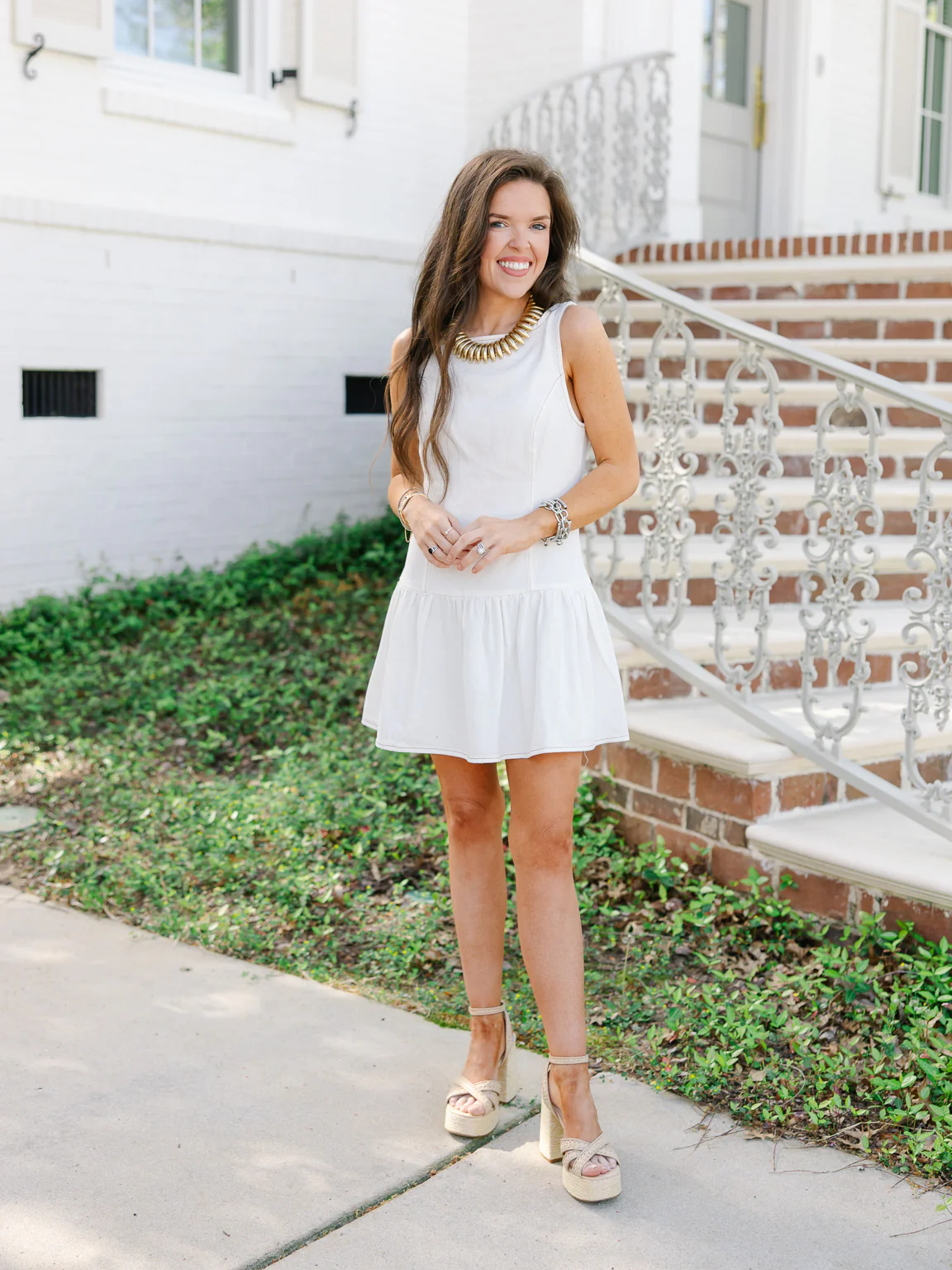 Ella Boat Neck Denim Dress - Image 9