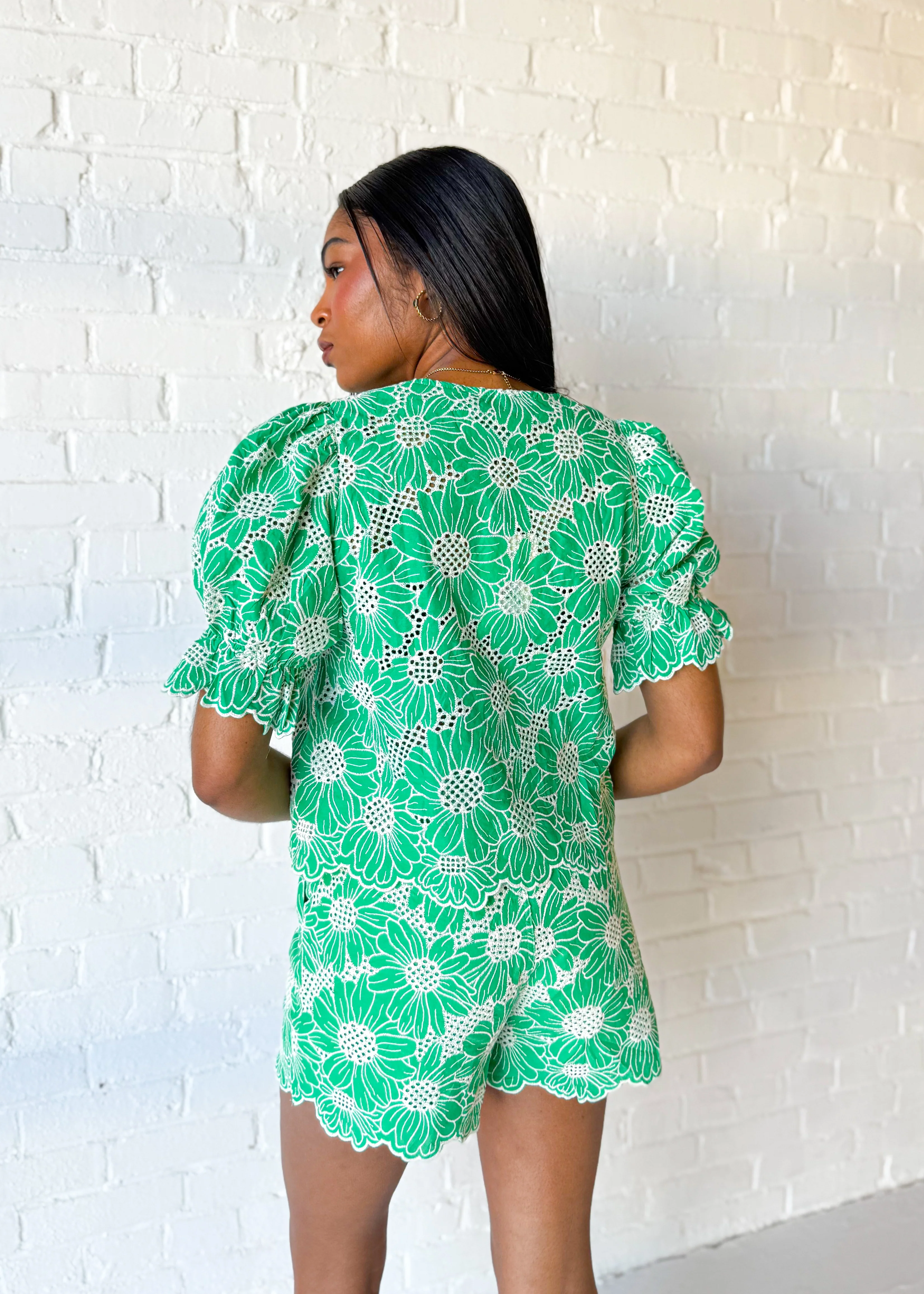 Elodie Lace Puff Sleeve Top - Image 11