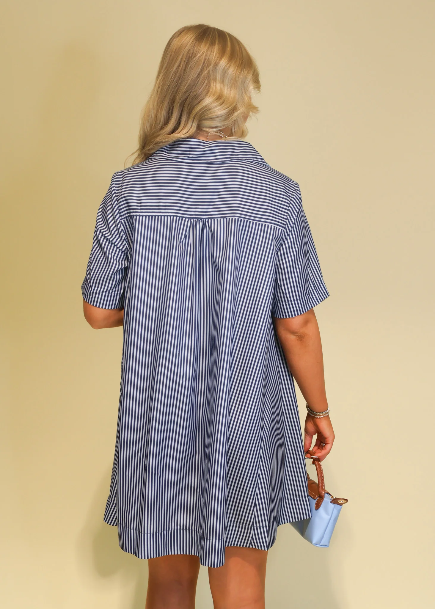 Elora Stripe Collared Swing Mini Dress - Image 6