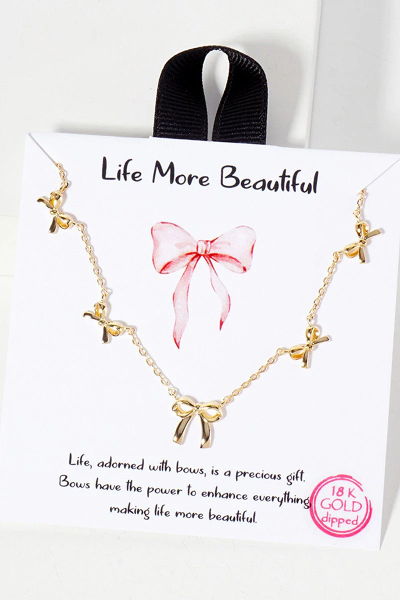 Five Ribbons Charm Adjustable Necklace