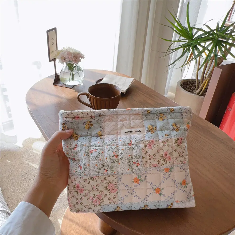 Flower Print Padded Make Up Bag