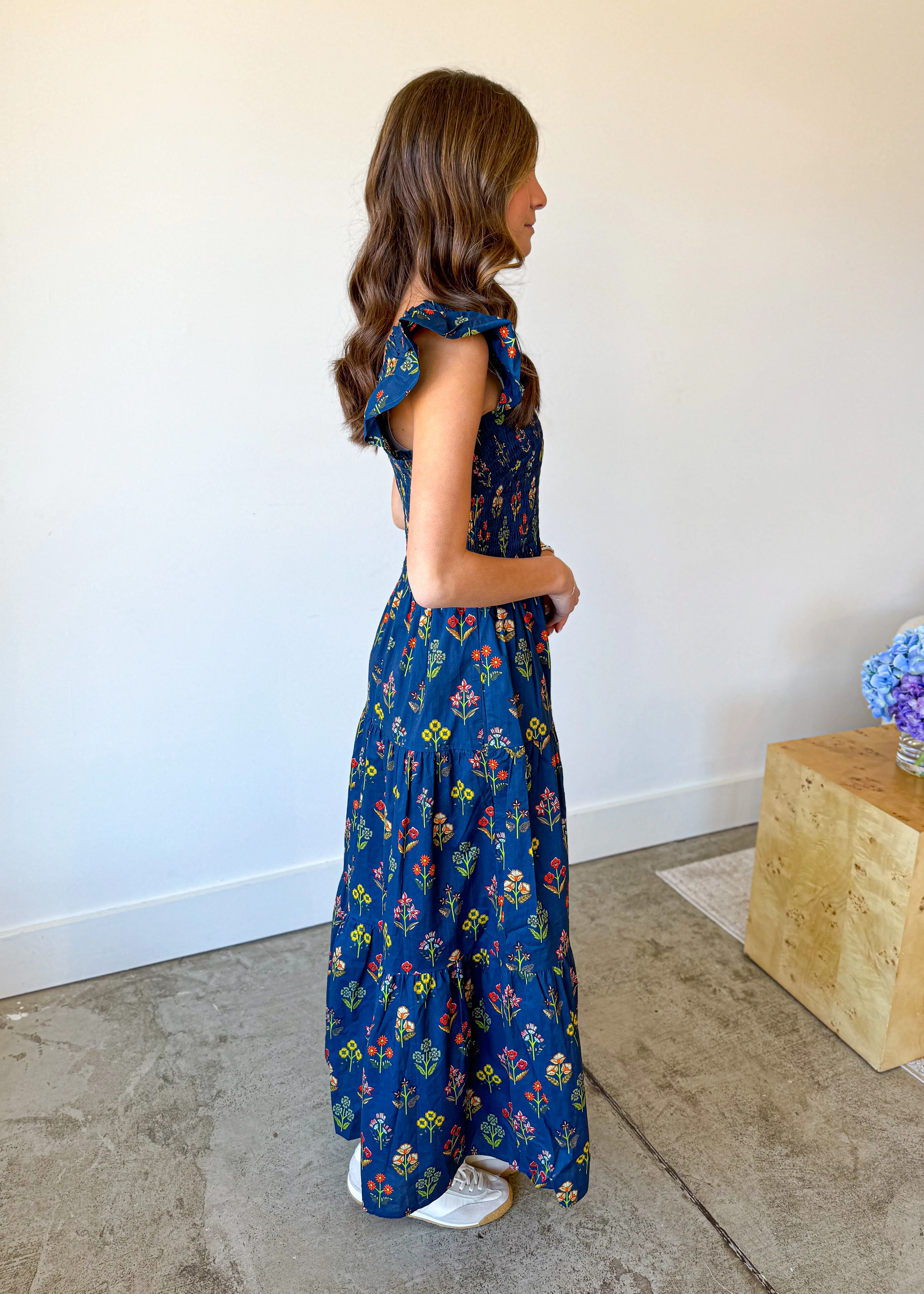 Flutter Sleeve Printed Midi Dress - Image 9