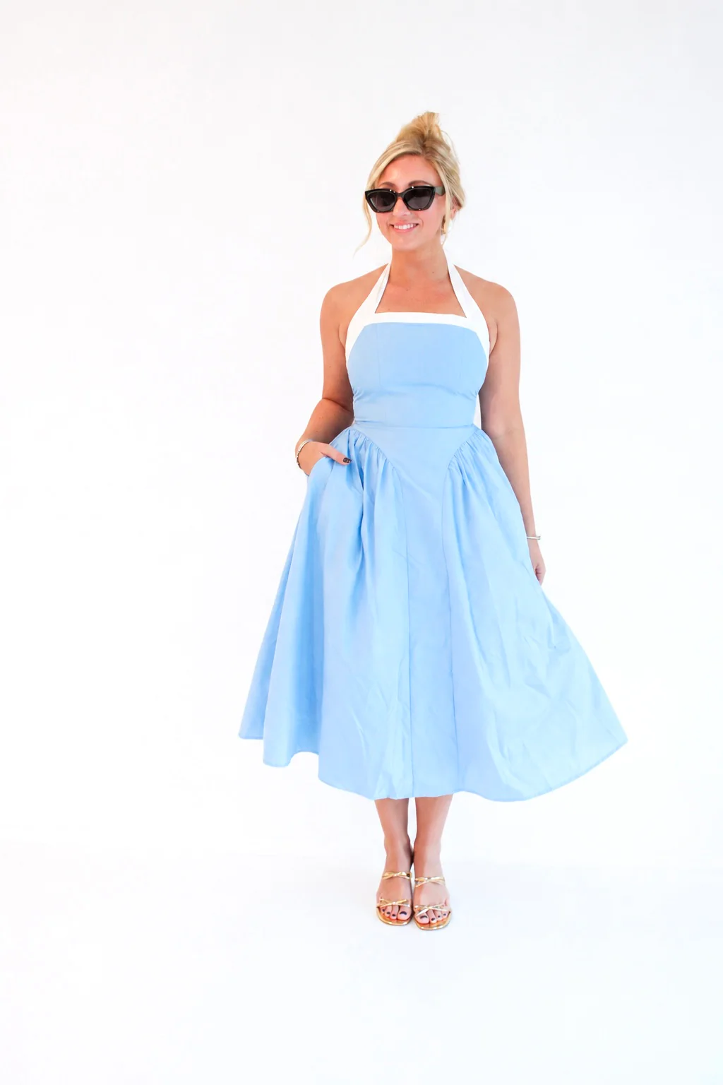 Kamryn Tie Neck Midi Dress