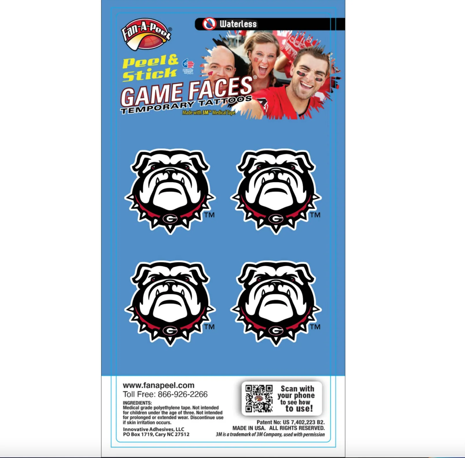 Georgia Gameday Temporary Face Tattoo - Image 3