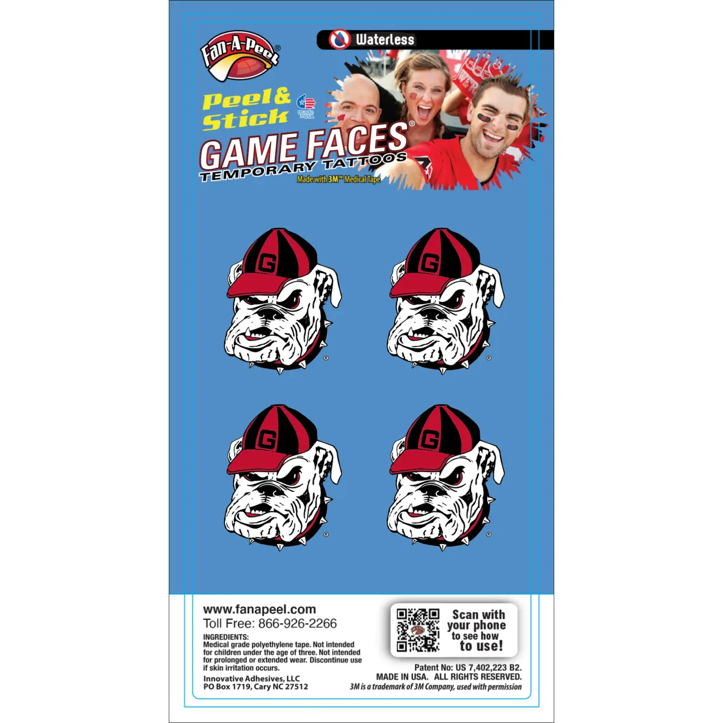 Georgia Gameday Temporary Face Tattoo - Image 4