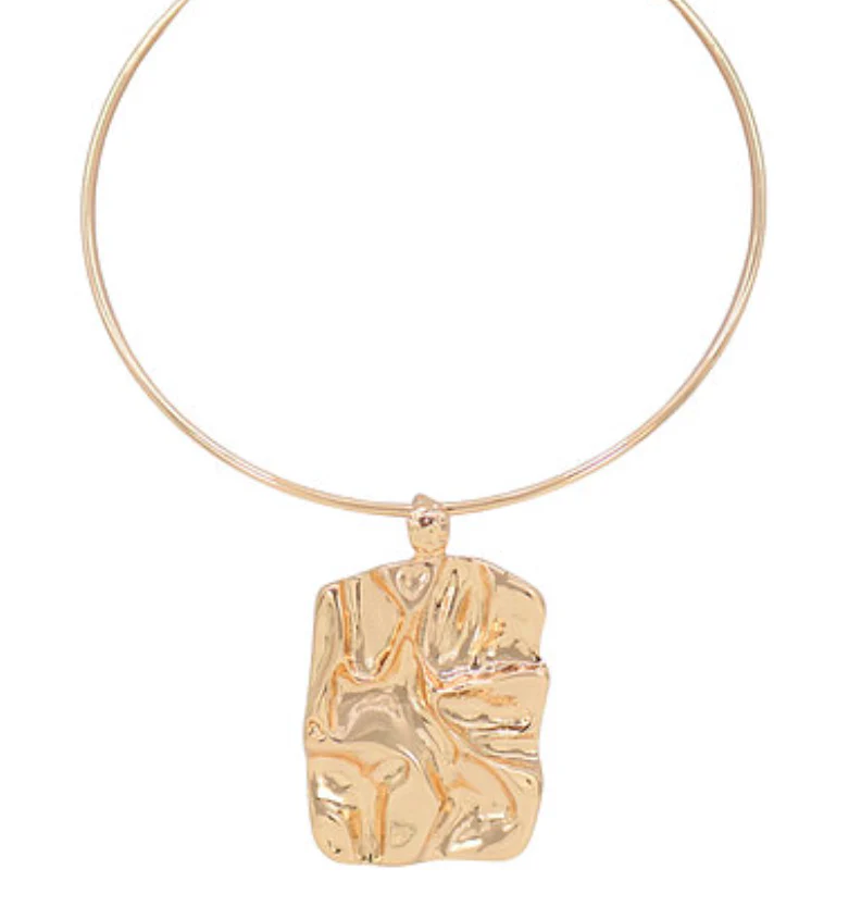 Geometric Pendant Wire Choker - Image 2