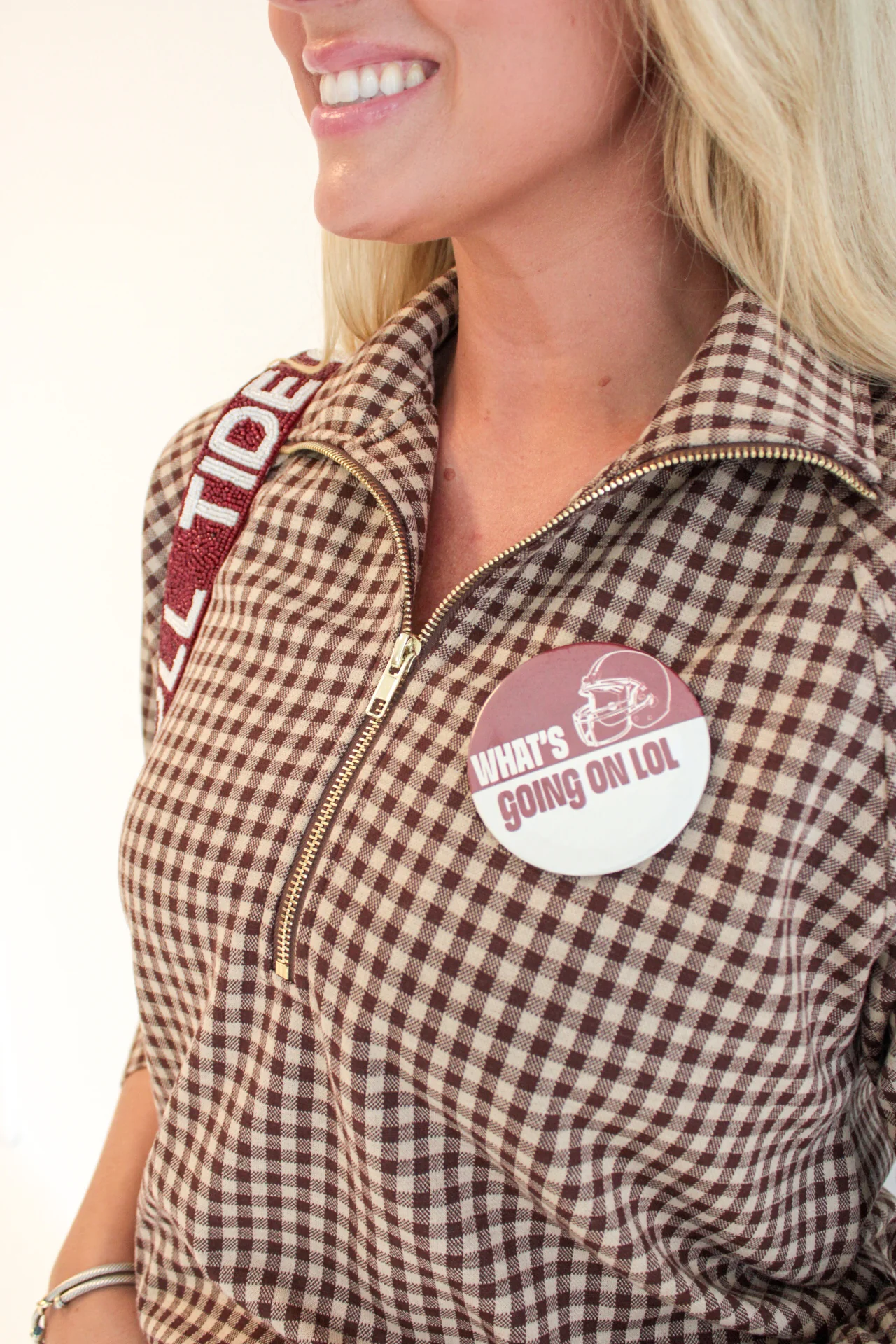Gloria Gingham Half-Zip Pullover - Image 2