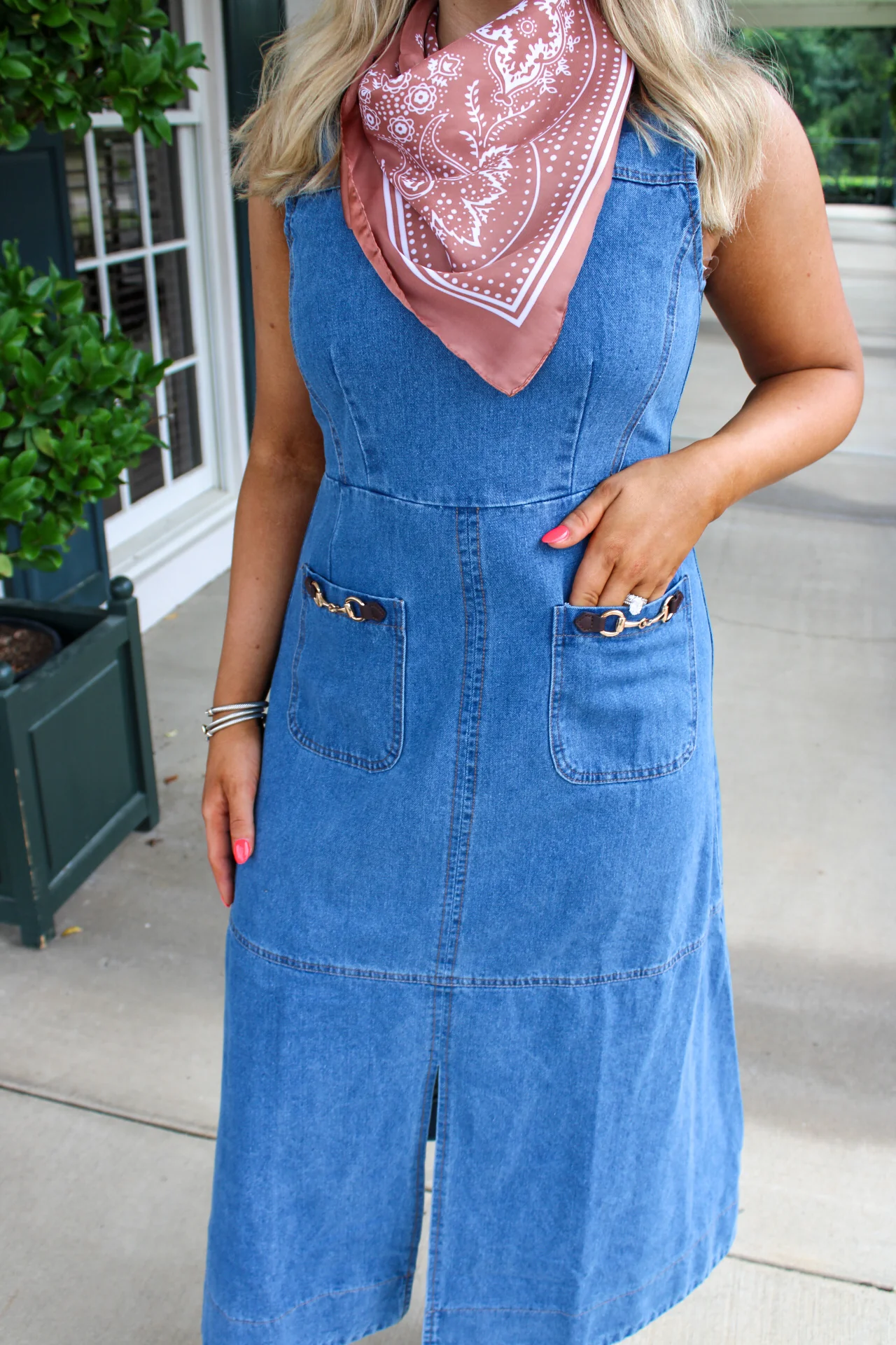 Greer Denim Midi Dress - Image 5
