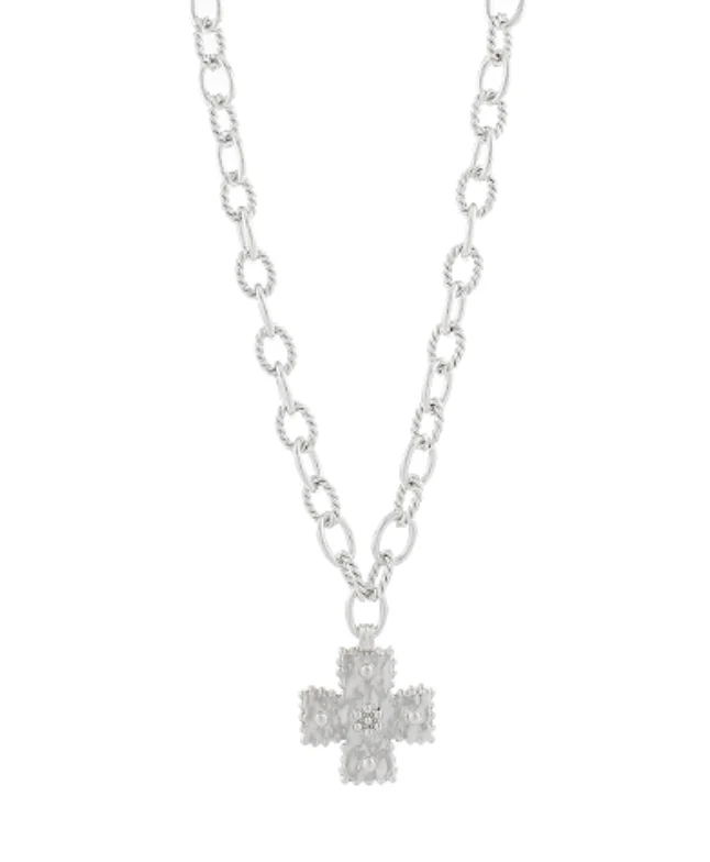 Hammered Cross Oval Chain Necklace - Image 6