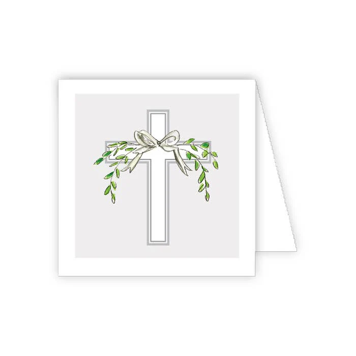 Handpainted Gray Cross Enclosure Card