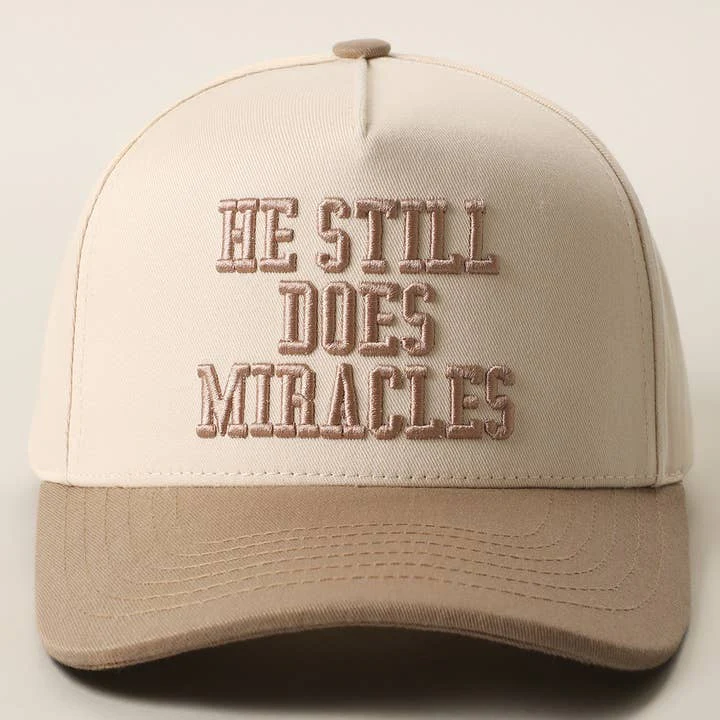 HE STILL DOES MIRACLES 3D Embroidered Two-Tone Trucker Hat - Image 4