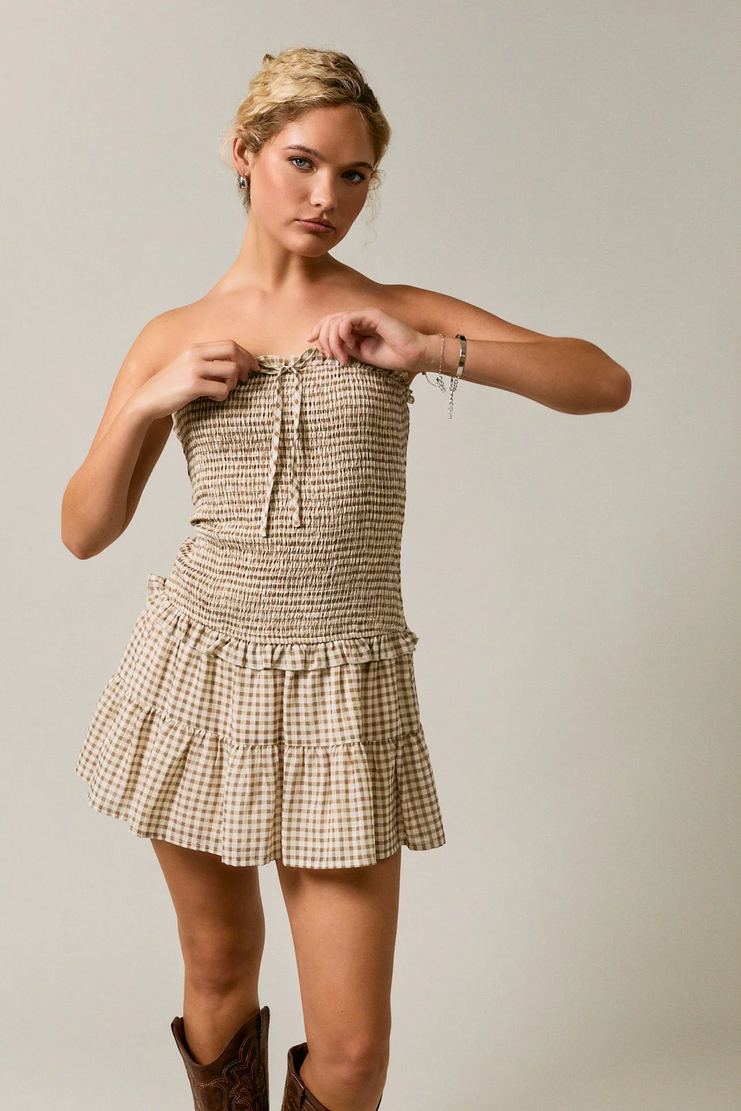 Helene Smocked Tube Dress - Image 3