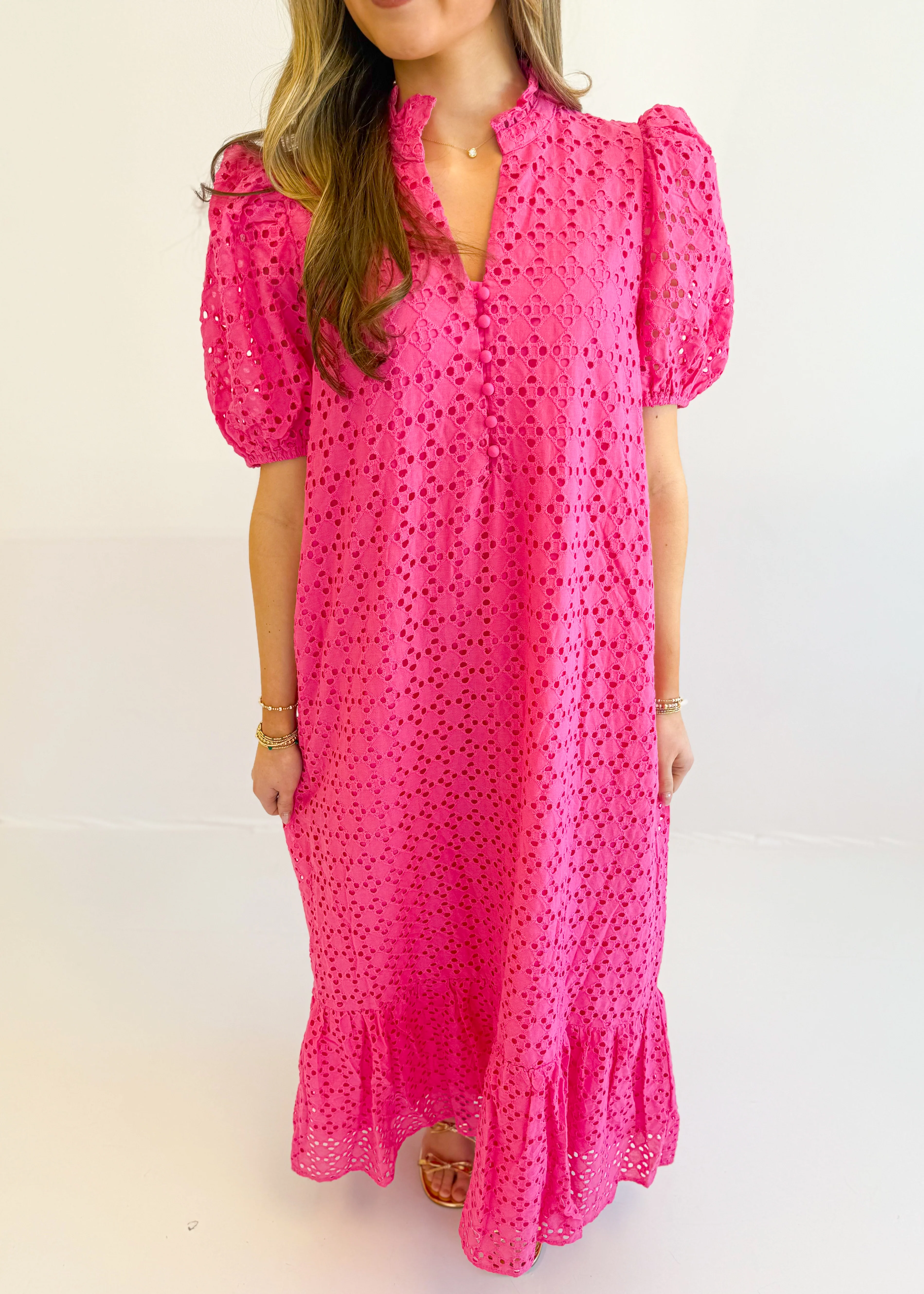 Holland Puff Sleeve Midi Dress - Image 13
