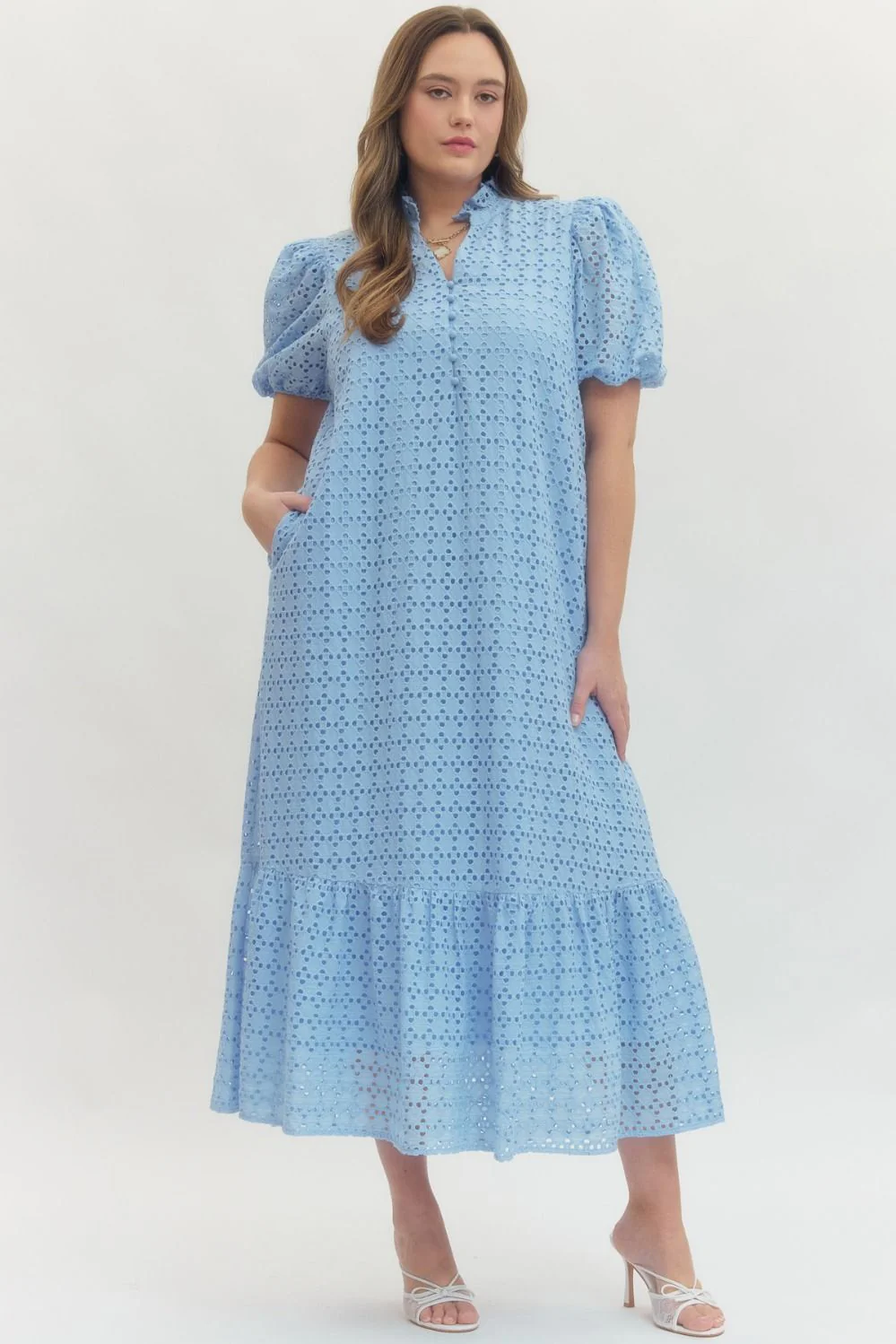 Holland Puff Sleeve Midi Dress - Image 31